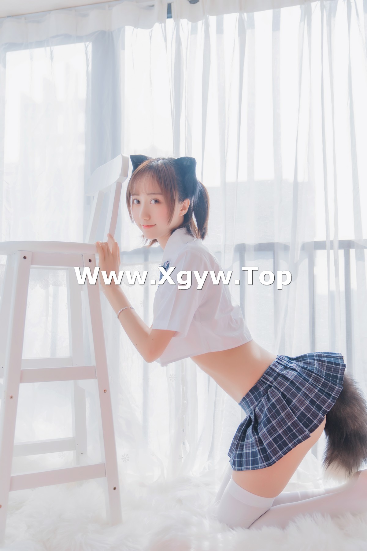 xgyw.top_萌系小姐姐木绵绵OwO怀中猫主题私房猫女郎装扮性感短裙秀翘臀撩人诱惑写真68P