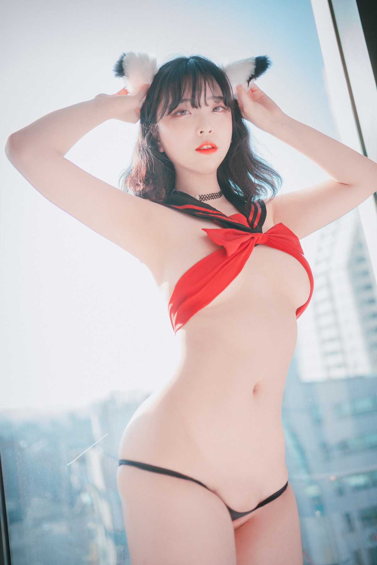 xgyw.top_[DJAWA]No.133_模特Song Hana_Ribboned Only主题超薄短裙露内裤秀翘臀诱惑写真63P