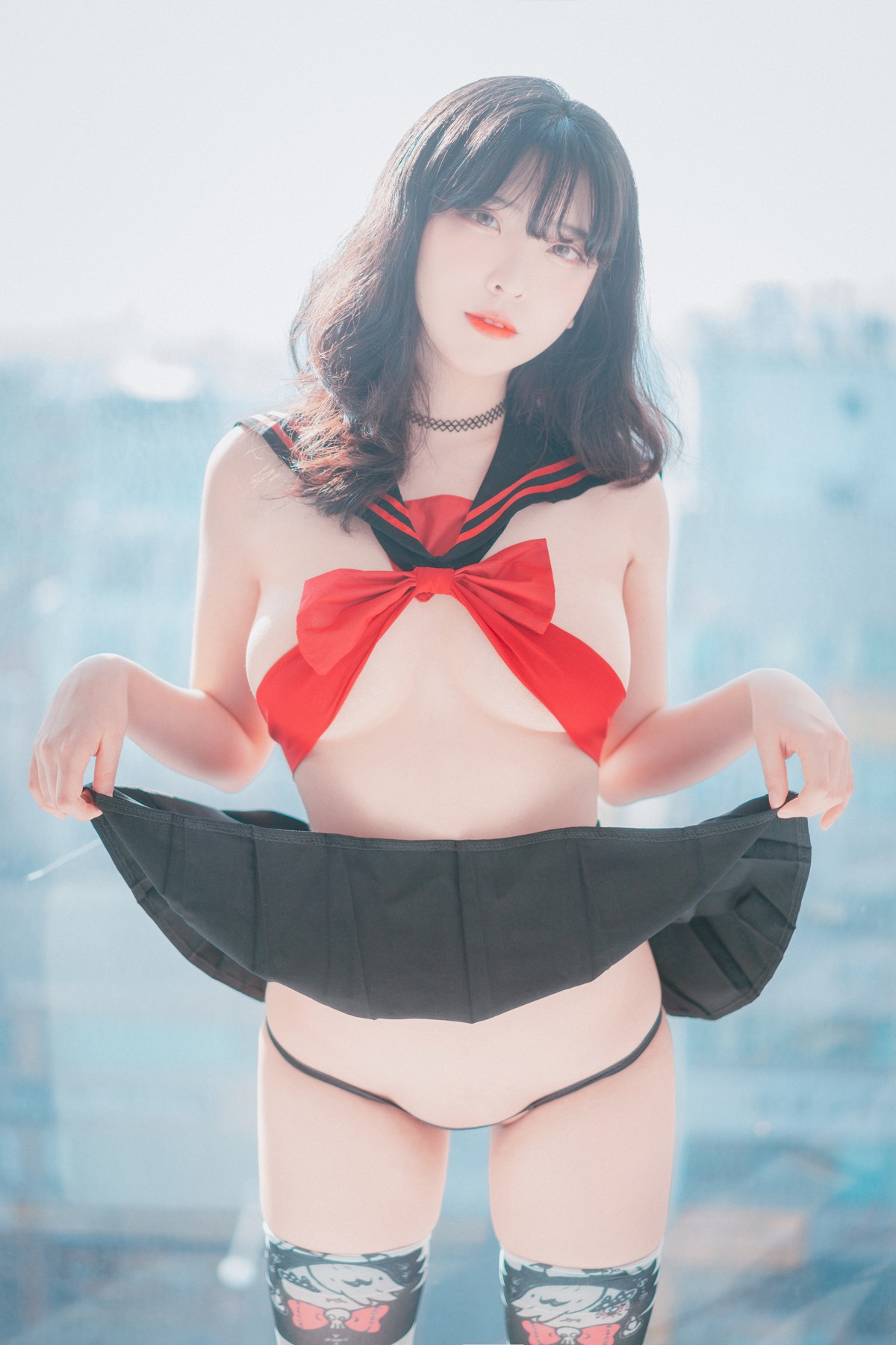 xgyw.top_[DJAWA]No.133_模特Song Hana_Ribboned Only主题超薄短裙露内裤秀翘臀诱惑写真63P