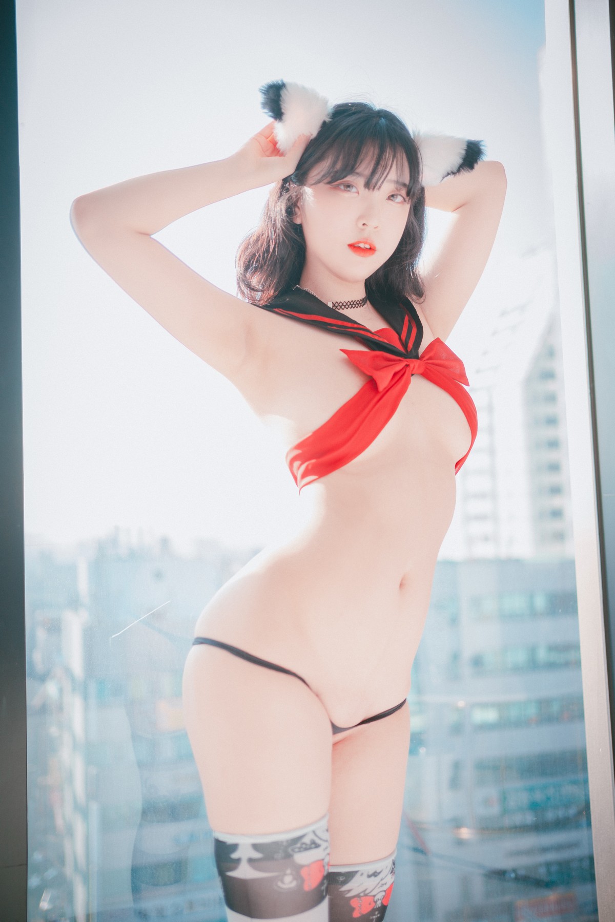 xgyw.top_[DJAWA]No.133_模特Song Hana_Ribboned Only主题超薄短裙露内裤秀翘臀诱惑写真63P