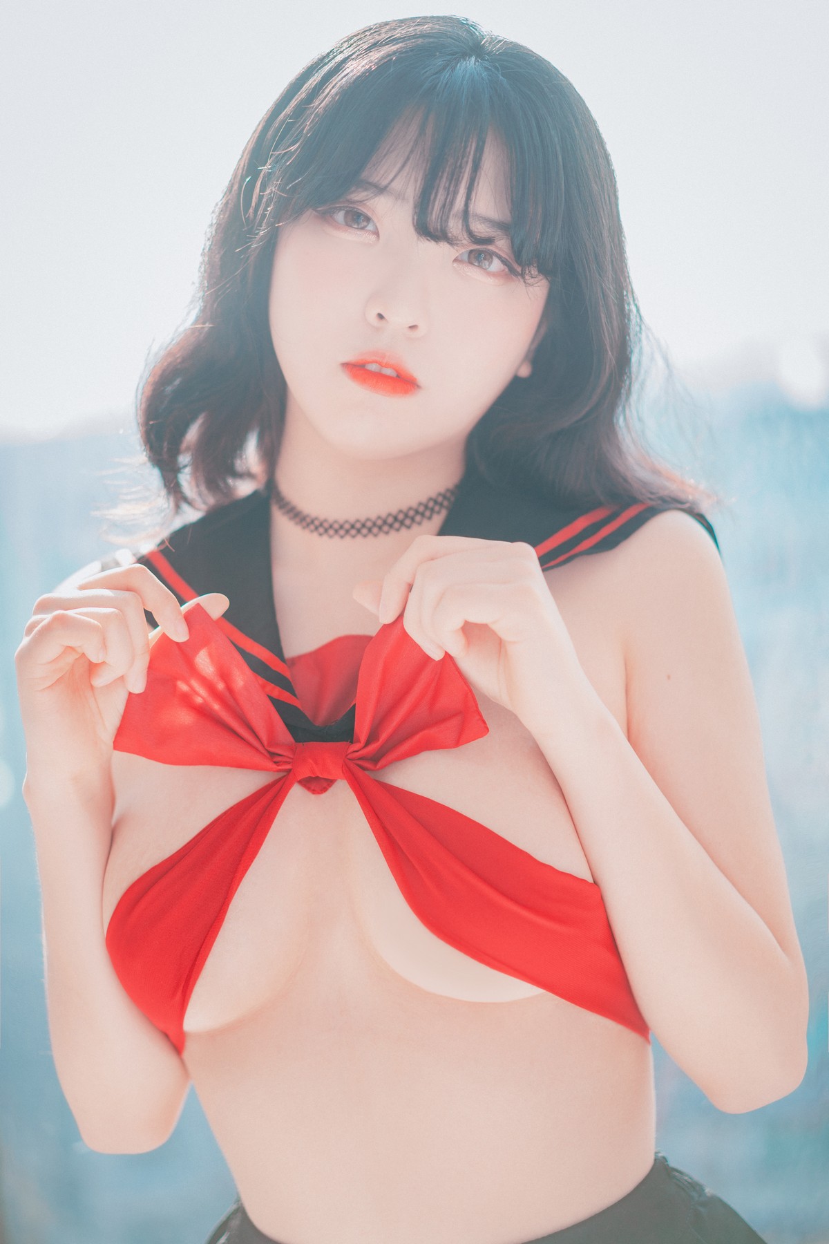 xgyw.top_[DJAWA]No.133_模特Song Hana_Ribboned Only主题超薄短裙露内裤秀翘臀诱惑写真63P