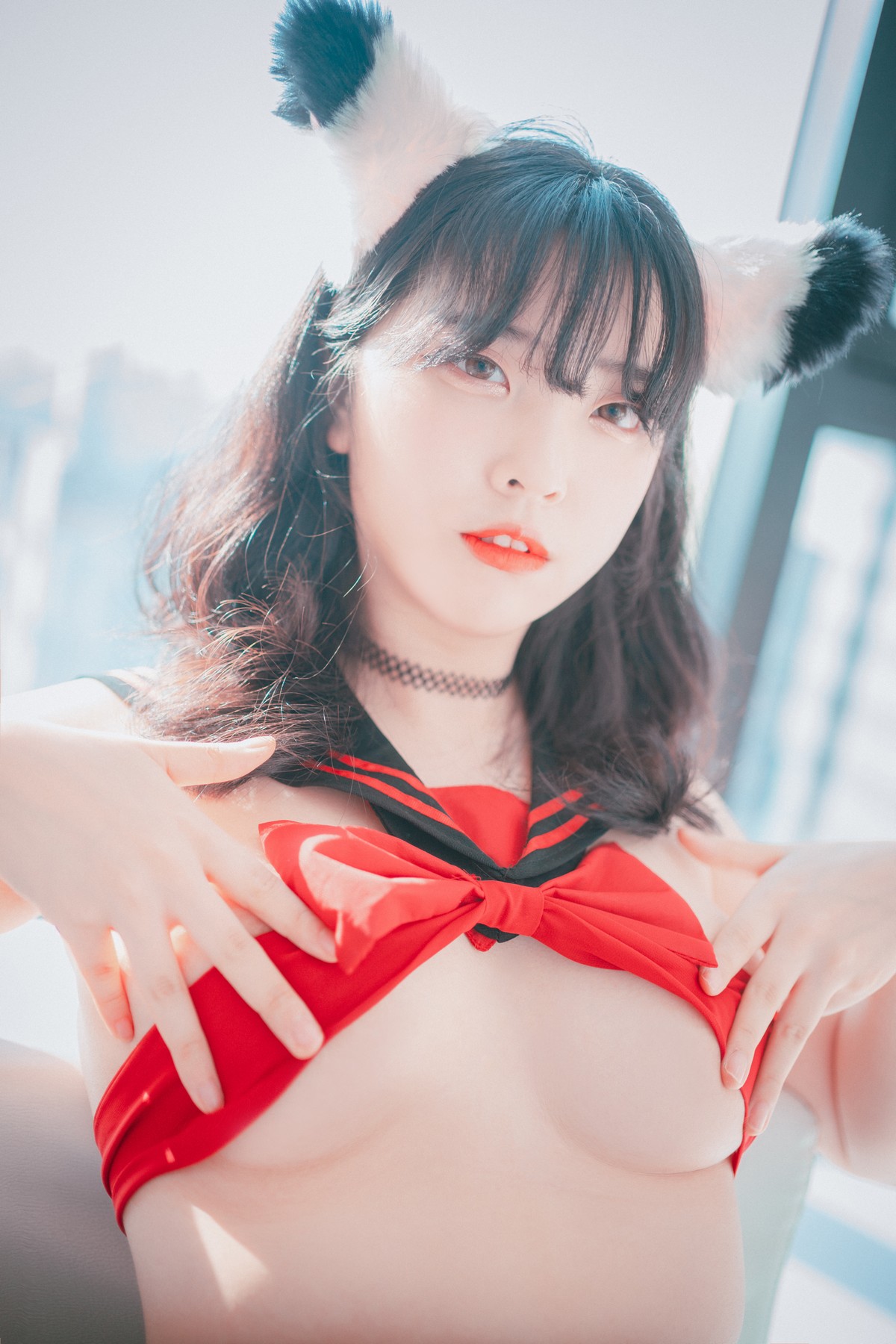 xgyw.top_[DJAWA]No.133_模特Song Hana_Ribboned Only主题超薄短裙露内裤秀翘臀诱惑写真63P