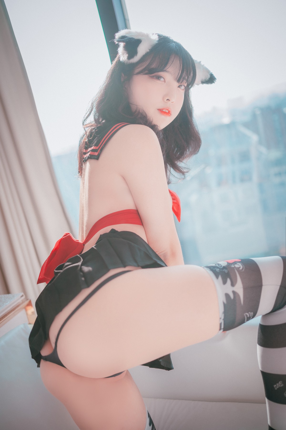 xgyw.top_[DJAWA]No.133_模特Song Hana_Ribboned Only主题超薄短裙露内裤秀翘臀诱惑写真63P