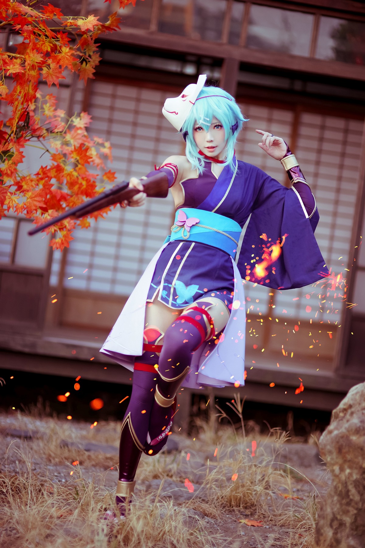 xgyw.top_Coser妹子Ely_eee诗乃猎人主题户外性感彩色服饰秀完美身材迷人诱惑写真30P