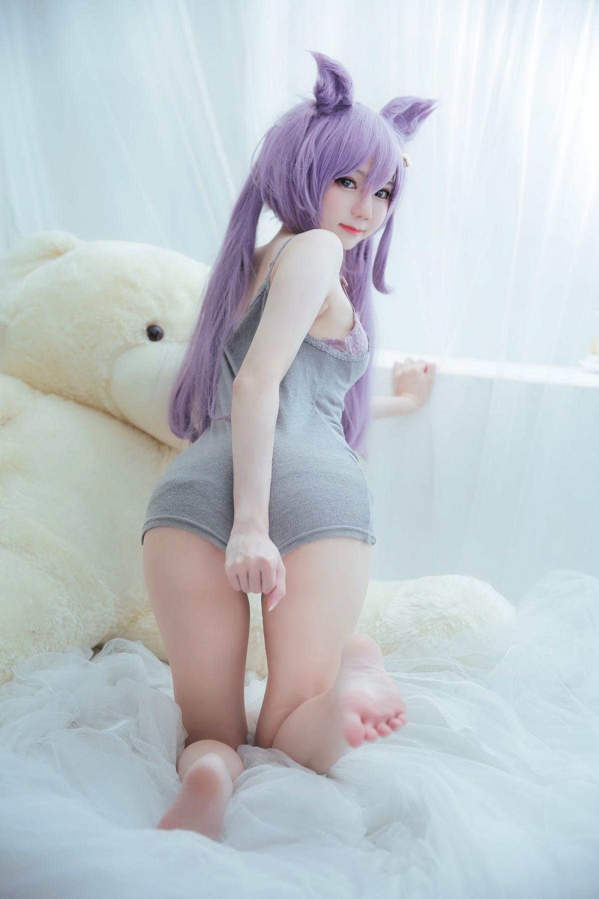 xgyw.top_Coser妹子Sally Dorasnow-Keqing Lingerie主题私房床上性感蕾丝内衣诱惑写真46P