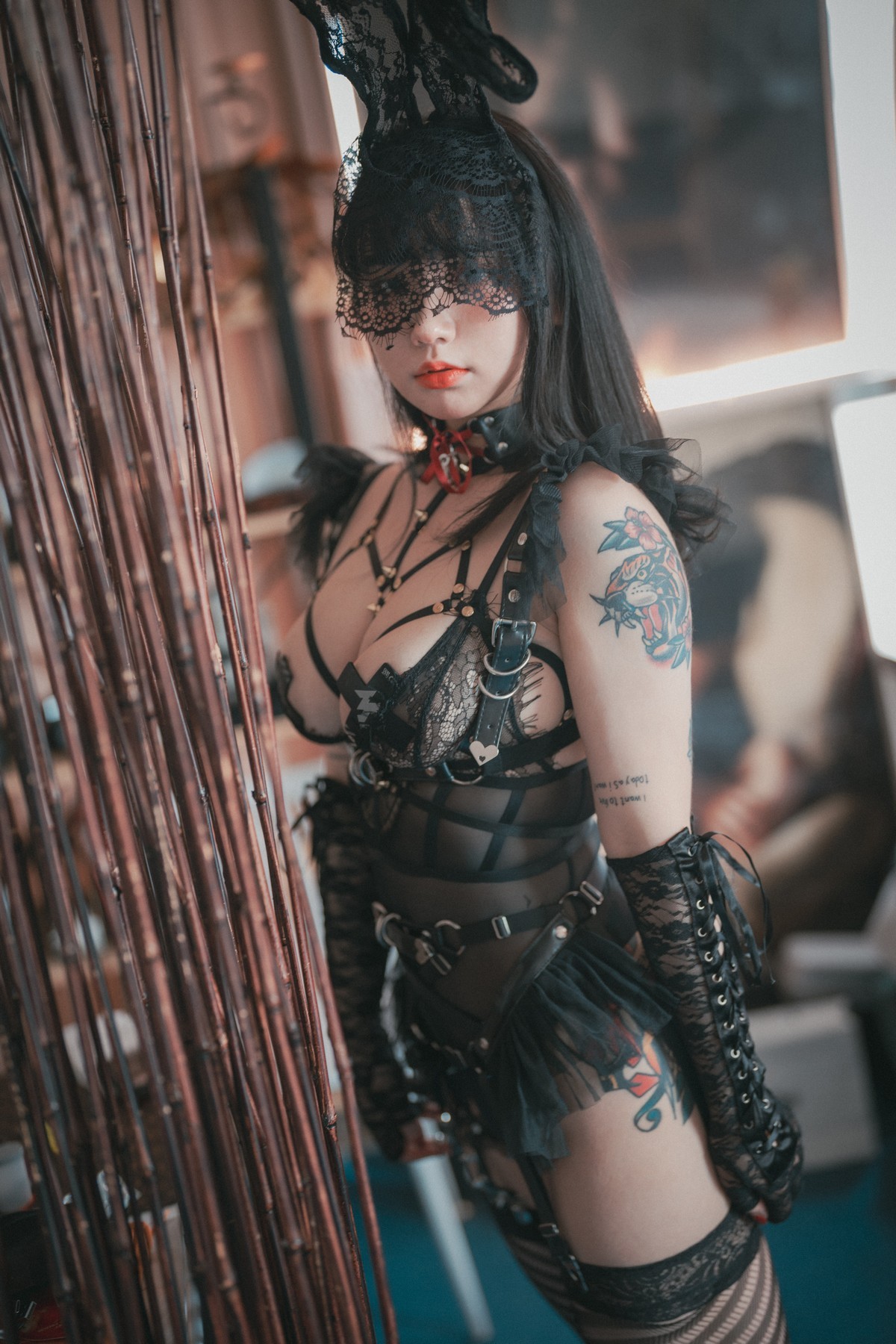 xgyw.top_[DJAWA]No.150_模特Echi_Reine des Lapins主题黑色蕾丝兔女郎露豪乳遮点诱惑写真125P