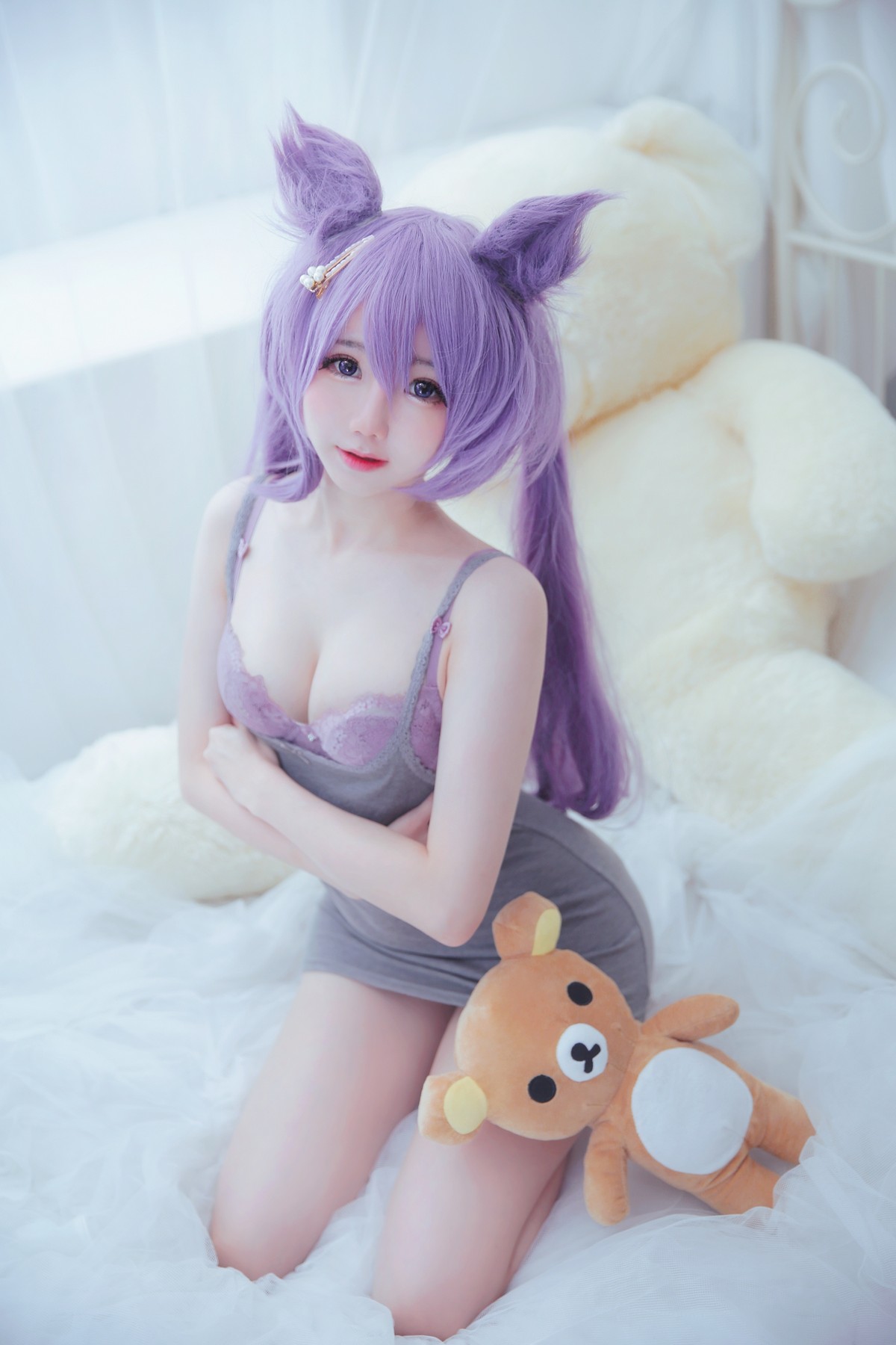 xgyw.top_Coser妹子Sally Dorasnow-Keqing Lingerie主题私房床上性感蕾丝内衣诱惑写真46P