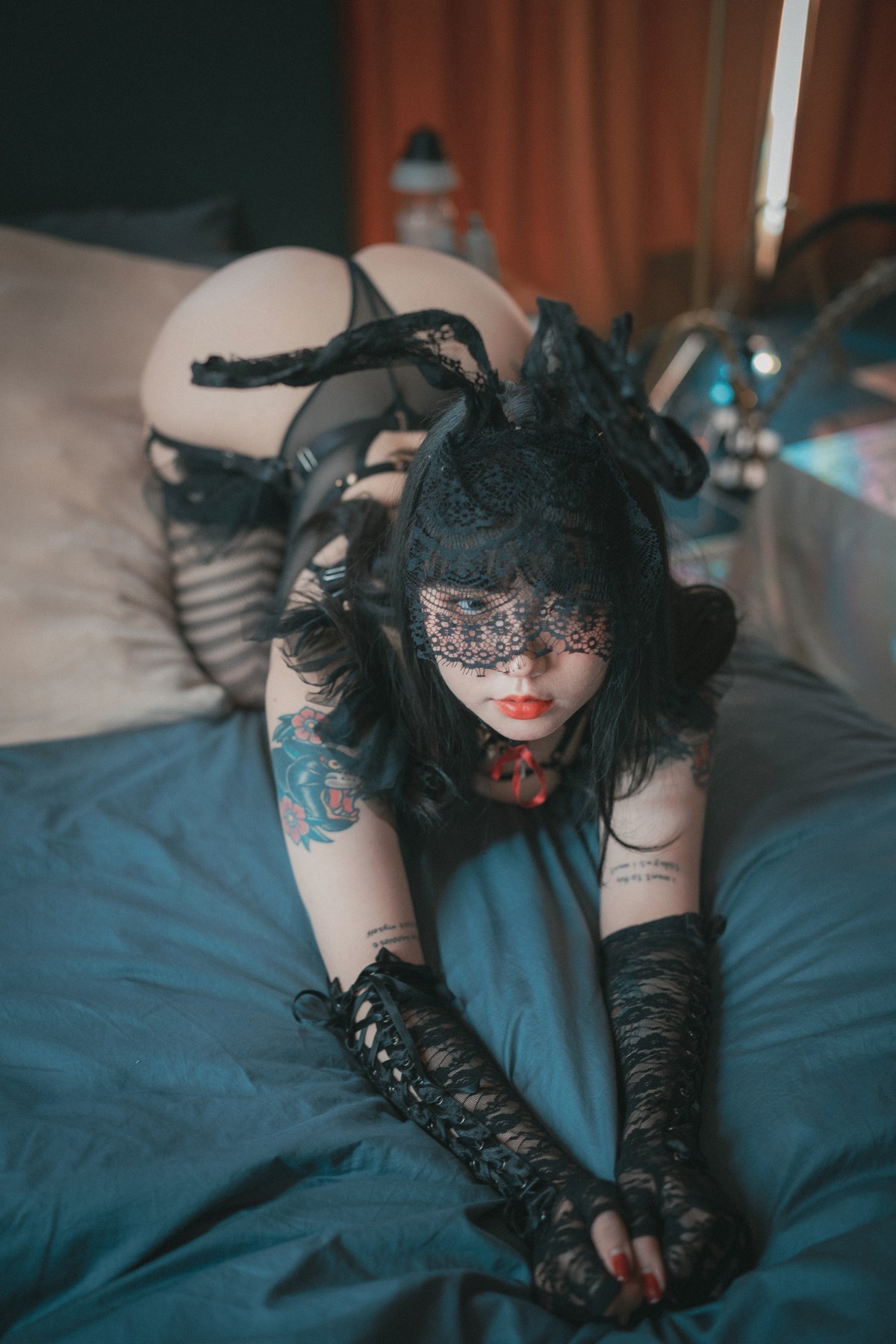 xgyw.top_[DJAWA]No.150_模特Echi_Reine des Lapins主题黑色蕾丝兔女郎露豪乳遮点诱惑写真125P