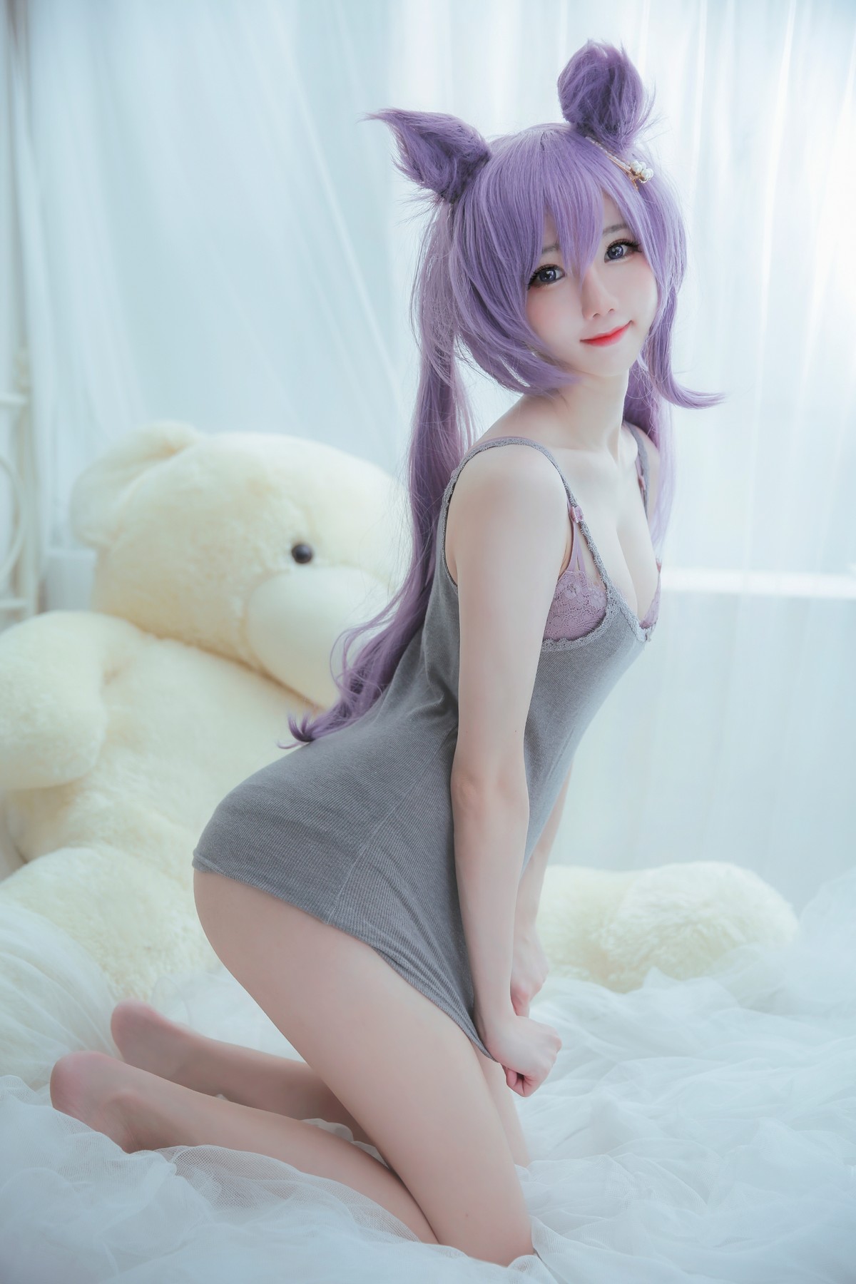 xgyw.top_Coser妹子Sally Dorasnow-Keqing Lingerie主题私房床上性感蕾丝内衣诱惑写真46P