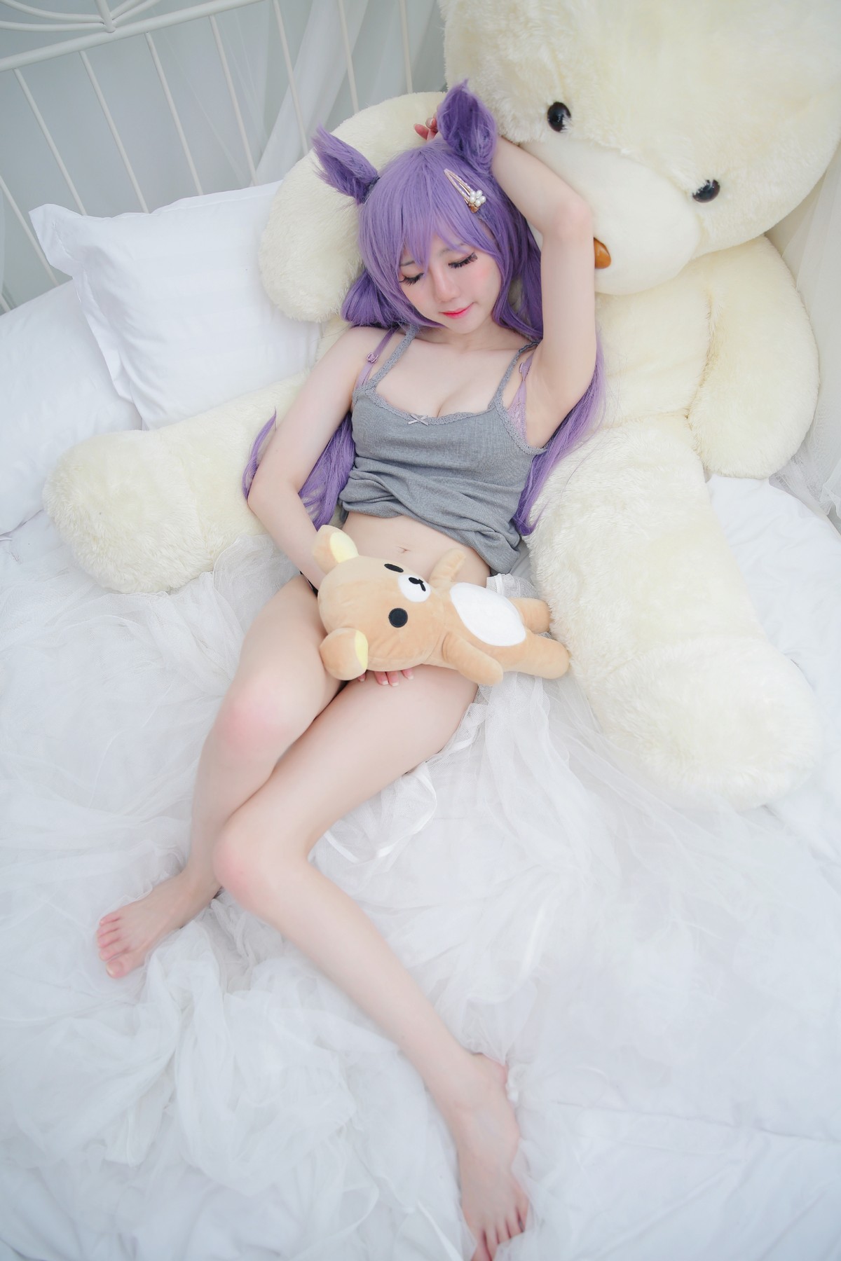 xgyw.top_Coser妹子Sally Dorasnow-Keqing Lingerie主题私房床上性感蕾丝内衣诱惑写真46P