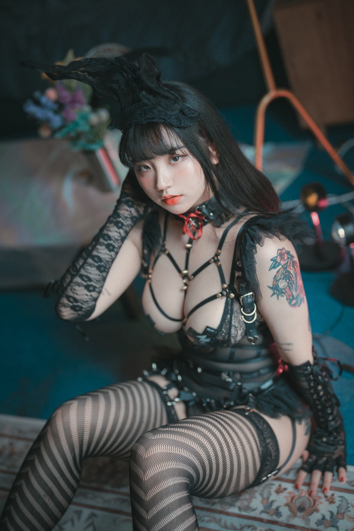xgyw.top_[DJAWA]No.150_模特Echi_Reine des Lapins主题黑色蕾丝兔女郎露豪乳遮点诱惑写真125P
