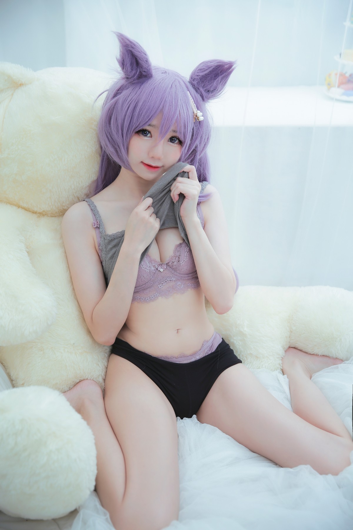 xgyw.top_Coser妹子Sally Dorasnow-Keqing Lingerie主题私房床上性感蕾丝内衣诱惑写真46P