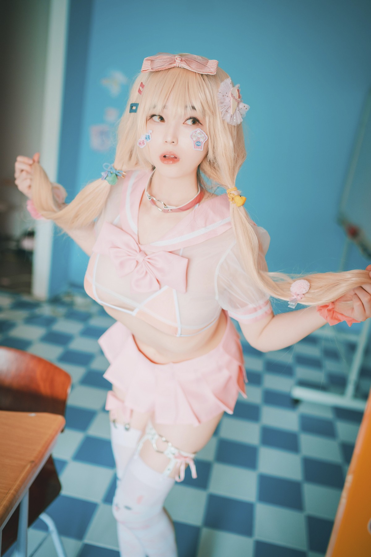 xgyw.top_[DJAWA]No.151_模特BamBi_Sheer Pink主题私房性感粉红色服饰露三点式内衣诱惑写真27P