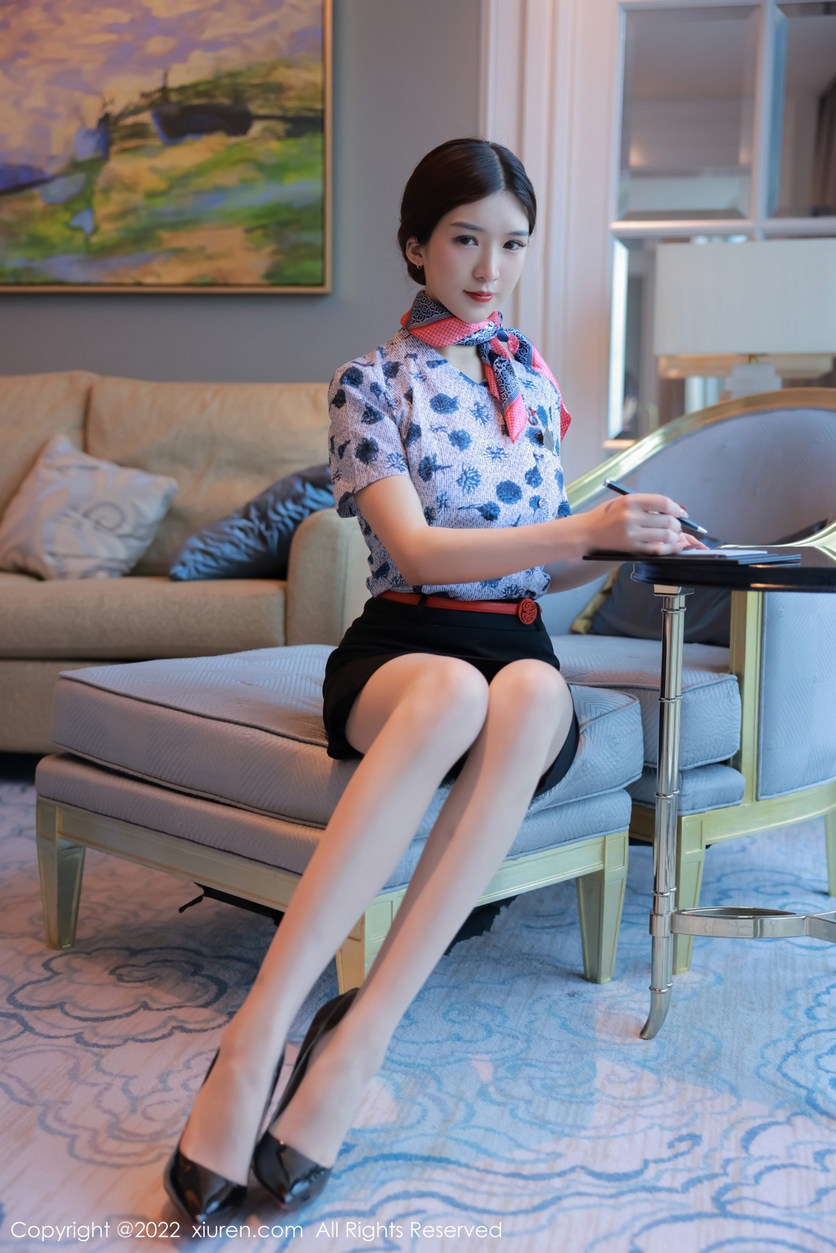 xgyw.top_[XiuRen秀人网]No.5349_模特hebe韩心雨澳门旅拍空姐制服露蕾丝内衣超薄肉丝诱惑写真56P