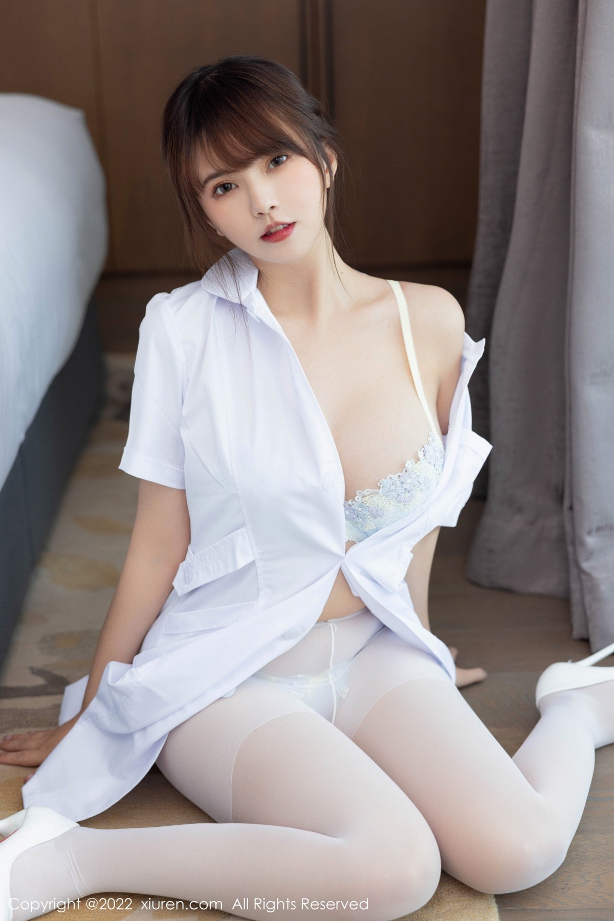 xgyw.top_[XiuRen秀人网]No.5353_模特张思允Nice性感白色护士服饰配超薄无内肉丝惹火诱惑写真60P