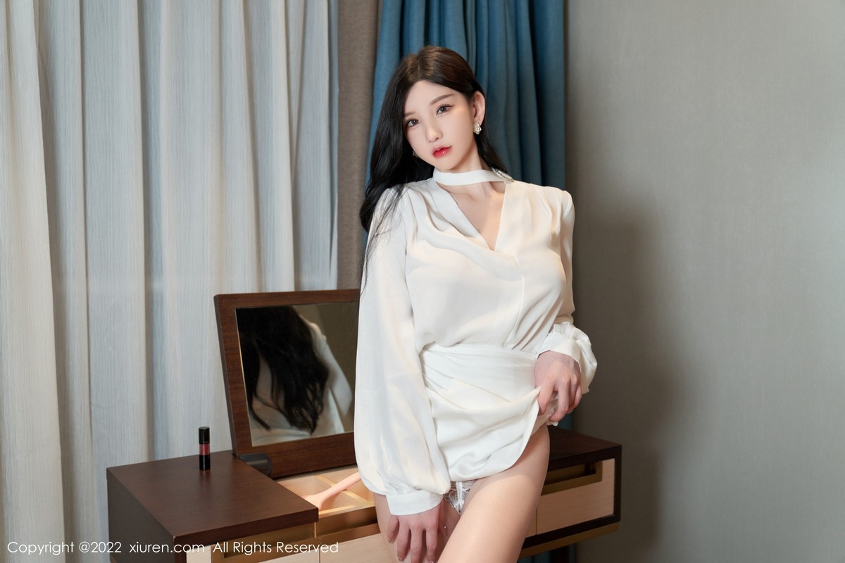 xgyw.top_XiuRen第5381期_女神周于希Sally私房简约白色服半脱露蕾丝内裤秀翘臀诱惑写真77P