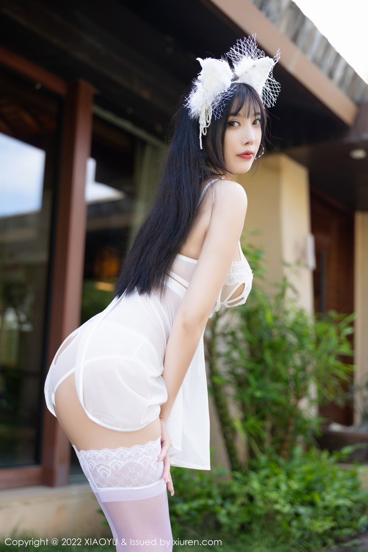 xgyw.top_[XiaoYu画语界]Vol.836_女神杨晨晨Yome户外淡蓝旗袍 室内轻透蕾丝睡衣惹火诱惑写真83P