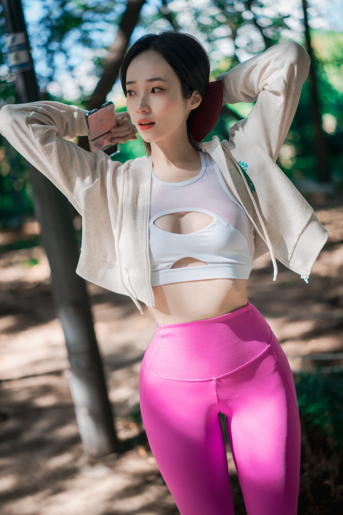 xgyw.top_[DJAWA]No.166_模特Bambi_Loose and Tight Violet主题白色短T配紧身运动裤诱惑写真174P