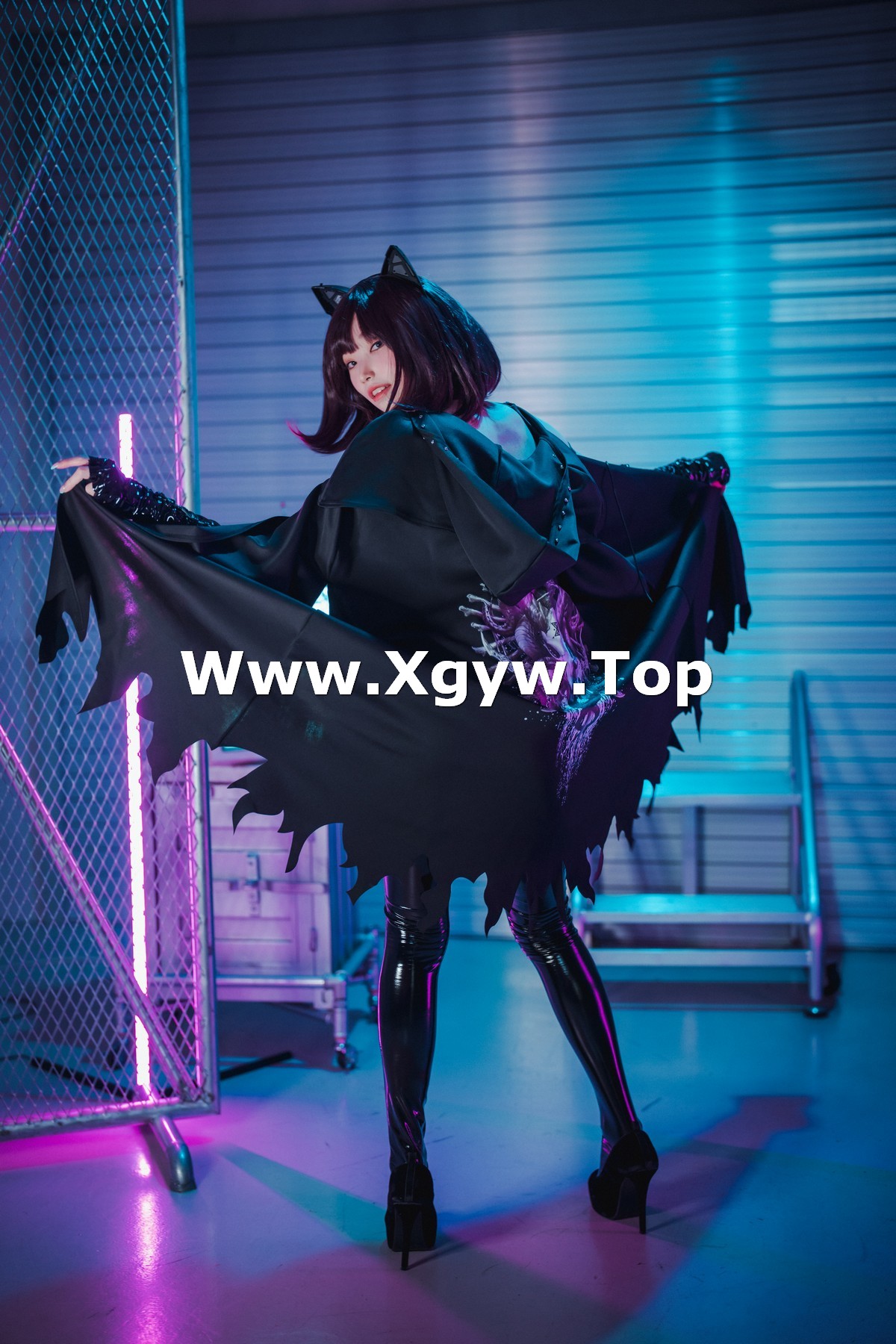 xgyw.top_[DJAWA]No.164_模特Bambi_Halloween Nightmare主题黑色皮质情趣服饰露豪乳诱惑写真76P