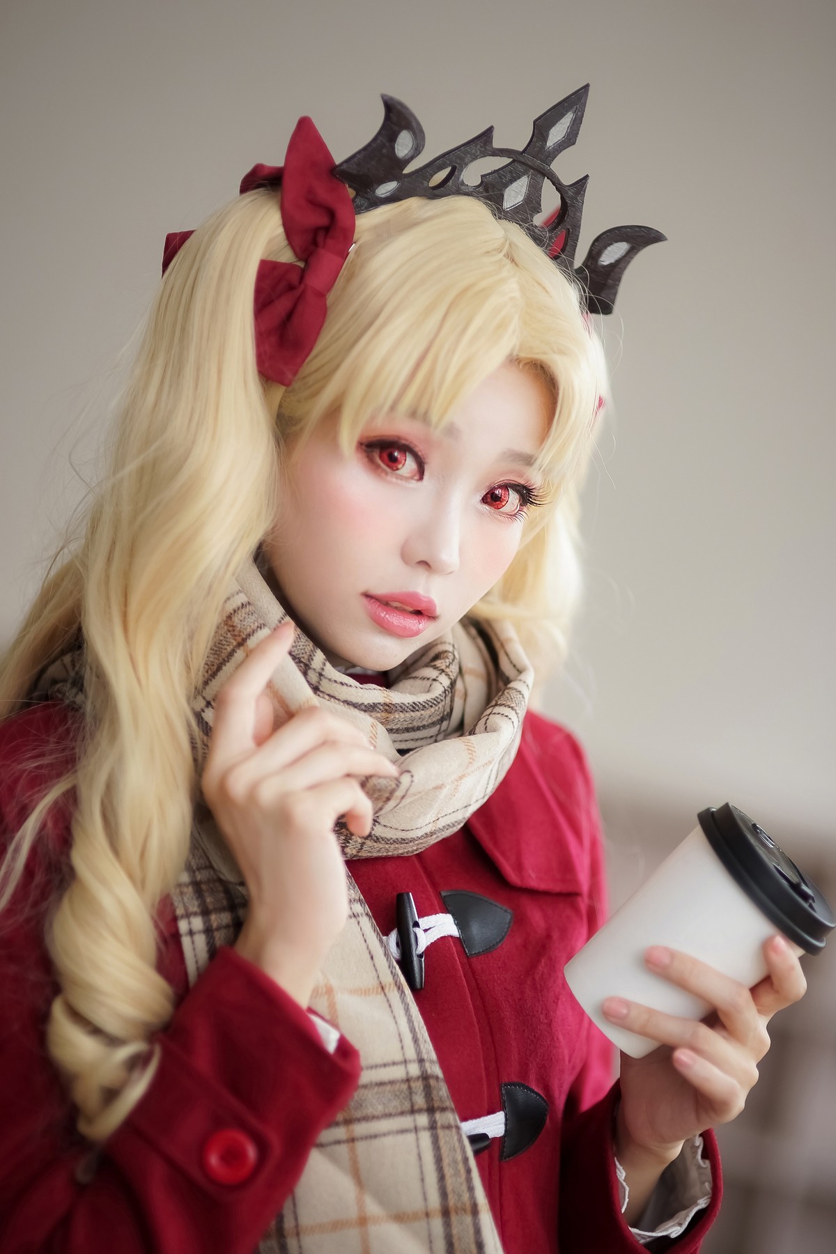 xgyw.top_Coser妹子Ely_eee远坂凛JK主题灰色格子裙下超薄黑丝裤袜秀美腿性感迷人写真57P