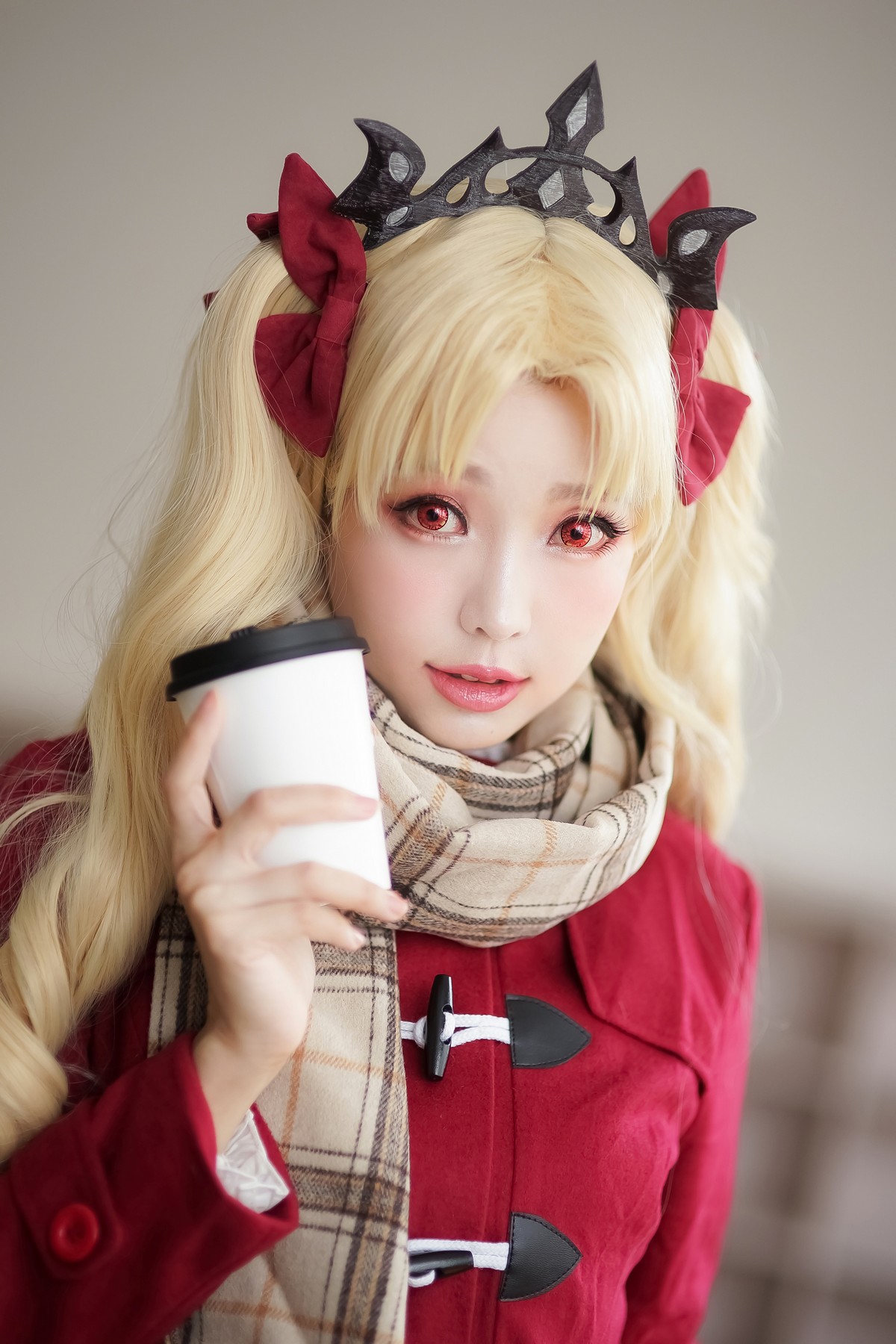 xgyw.top_Coser妹子Ely_eee远坂凛JK主题灰色格子裙下超薄黑丝裤袜秀美腿性感迷人写真57P