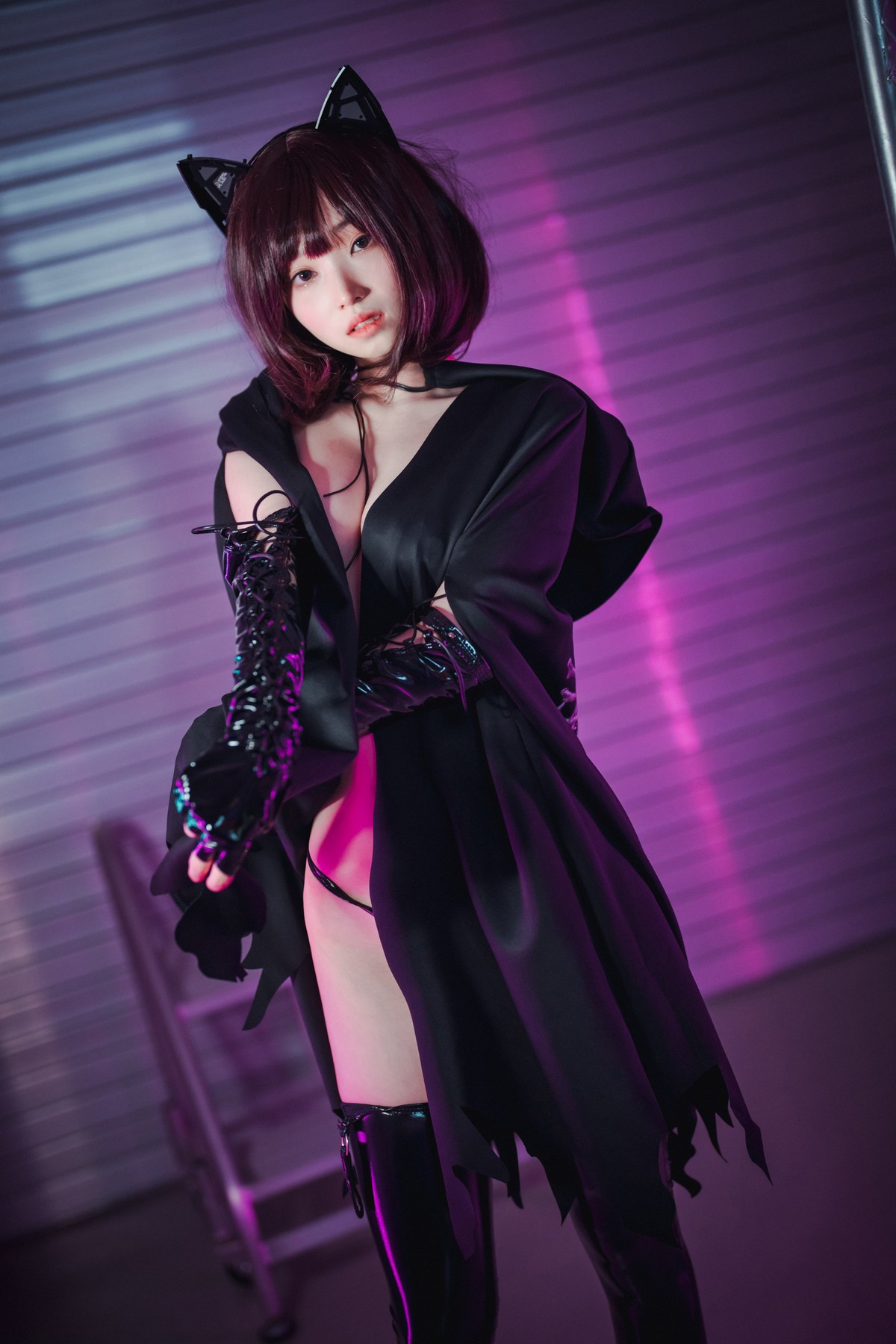 xgyw.top_[DJAWA]No.164_模特Bambi_Halloween Nightmare主题黑色皮质情趣服饰露豪乳诱惑写真76P
