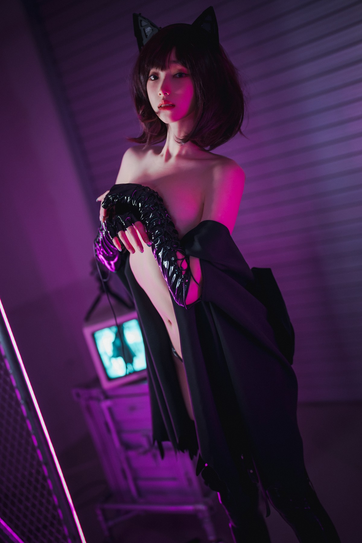 xgyw.top_[DJAWA]No.164_模特Bambi_Halloween Nightmare主题黑色皮质情趣服饰露豪乳诱惑写真76P