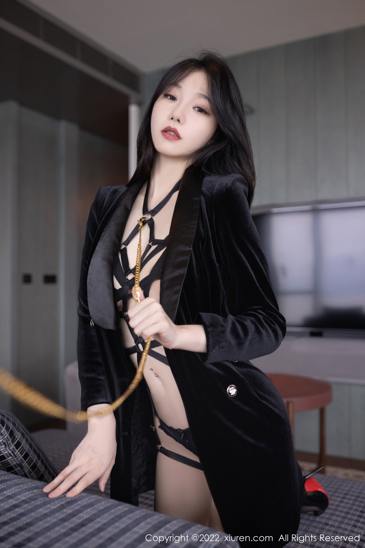 xgyw.top_XiuRen第5442期_模特安然anran广州-云南旅拍黑色情趣内衣配超薄黑丝诱惑写真83P