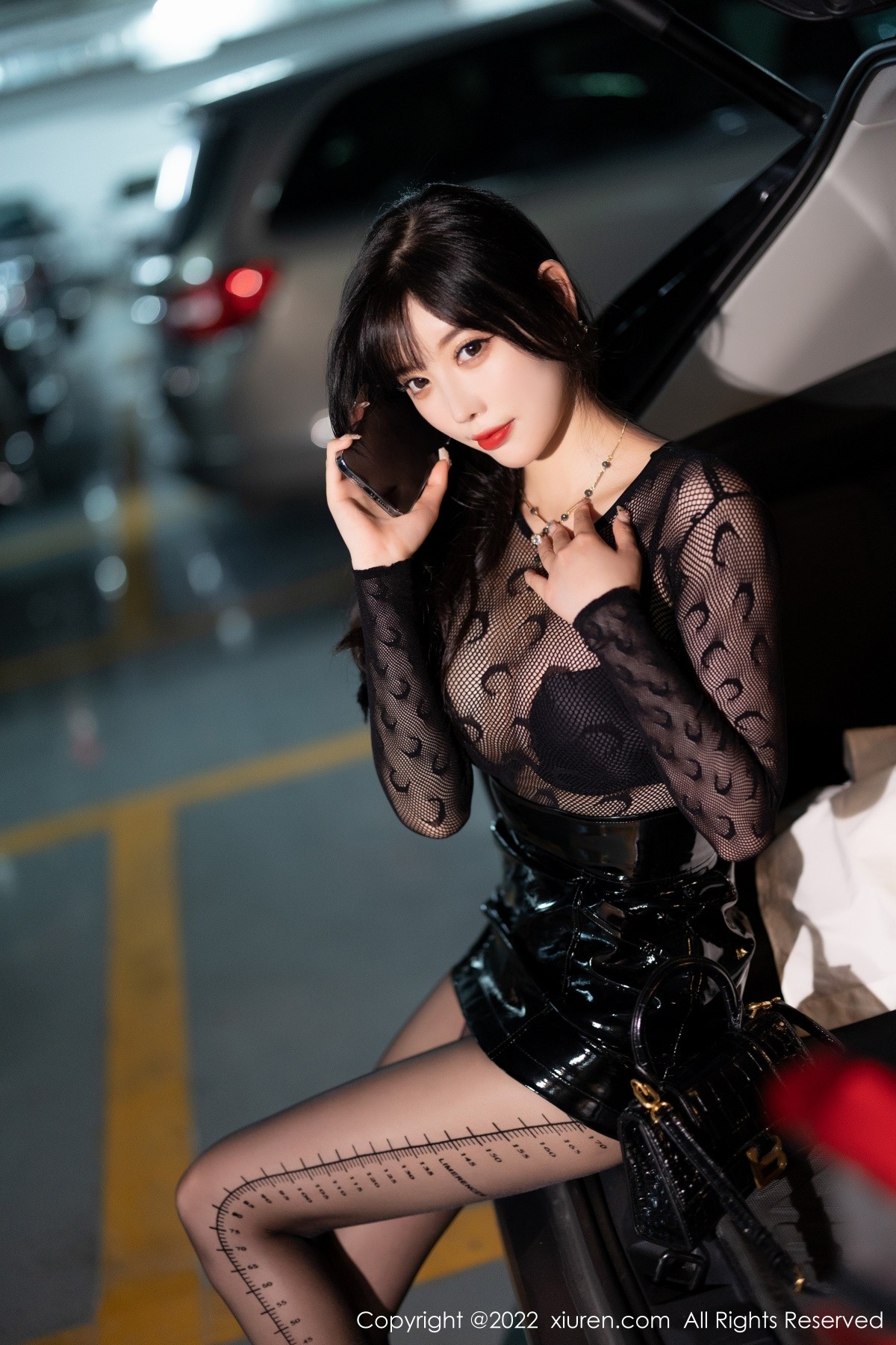xgyw.top_XiuRen第5445期_女神杨晨晨Yome黑色网纱连衣裙露性感黑色内衣迷人诱惑写真81P
