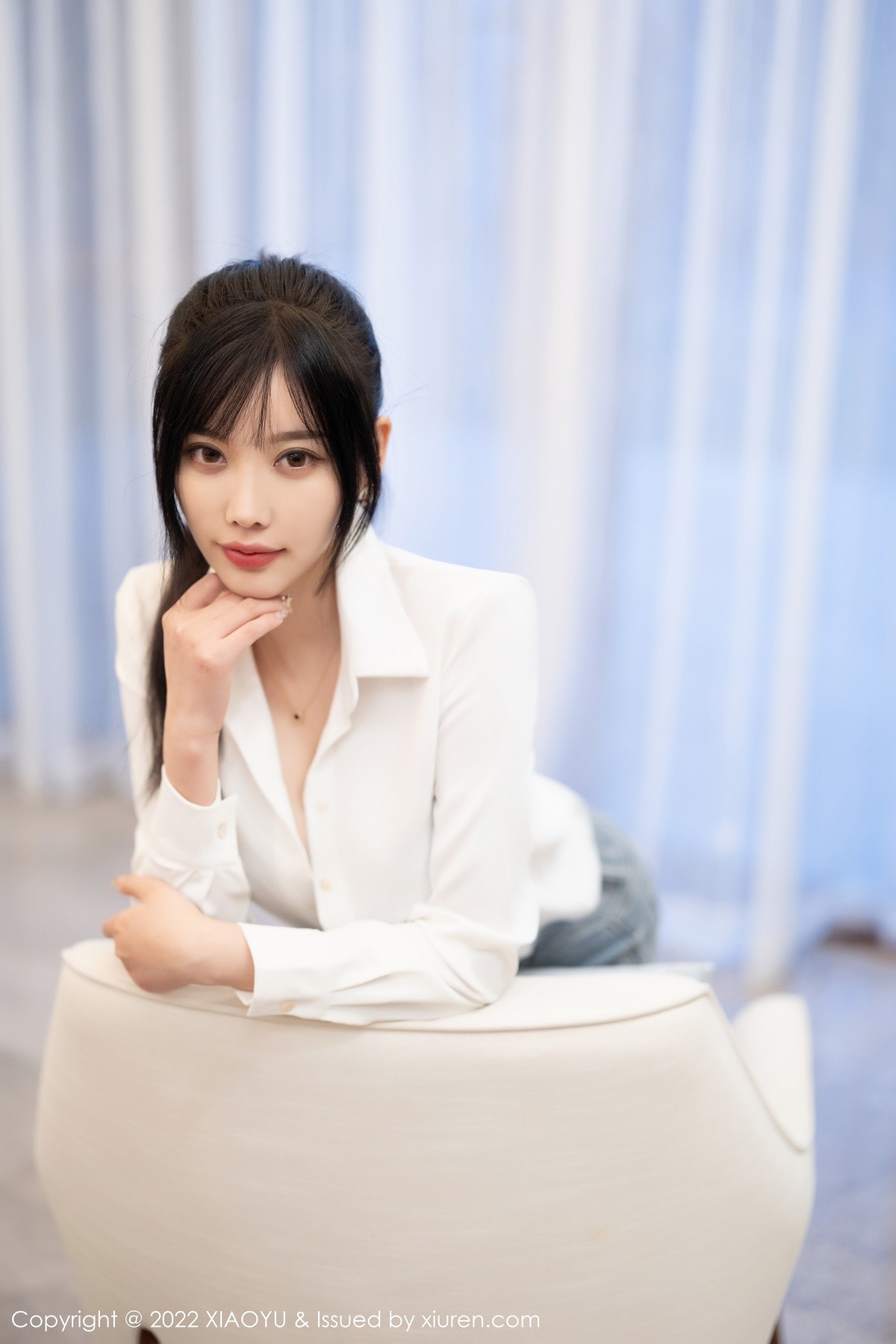 xgyw.top_[XiaoYu画语界]Vol.846_女神杨晨晨Yome性感白T配牛仔裤露红色内衣超薄肉丝诱惑写真85P