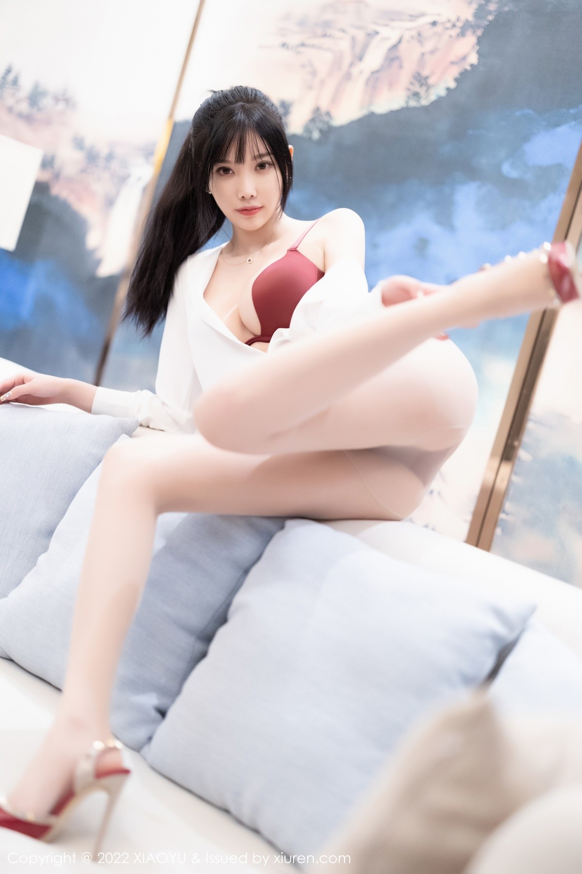 xgyw.top_[XiaoYu画语界]Vol.846_女神杨晨晨Yome性感白T配牛仔裤露红色内衣超薄肉丝诱惑写真85P