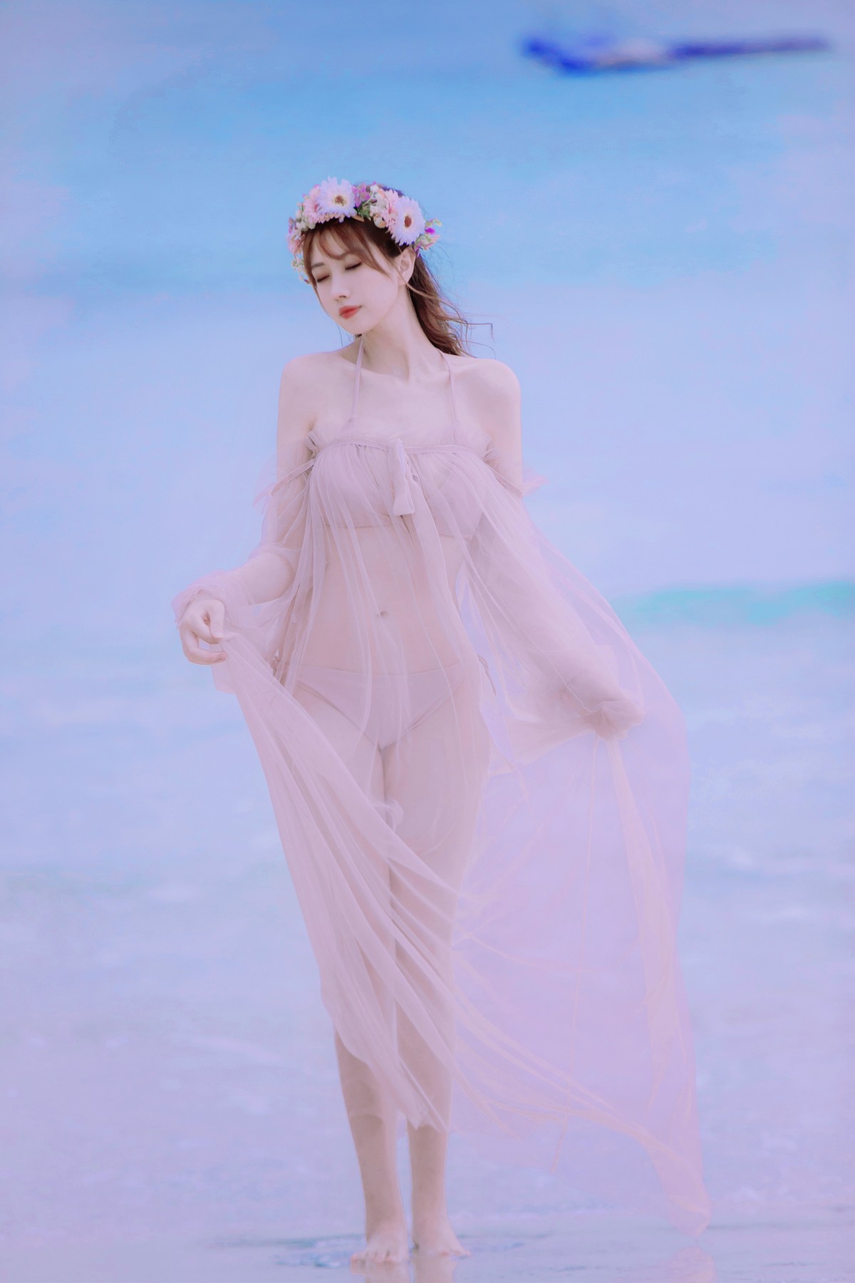 xgyw.top_次元少女念雪ww白桃汽水主题户外沙滩性感粉色比基尼秀完美身材迷人诱惑写真42P