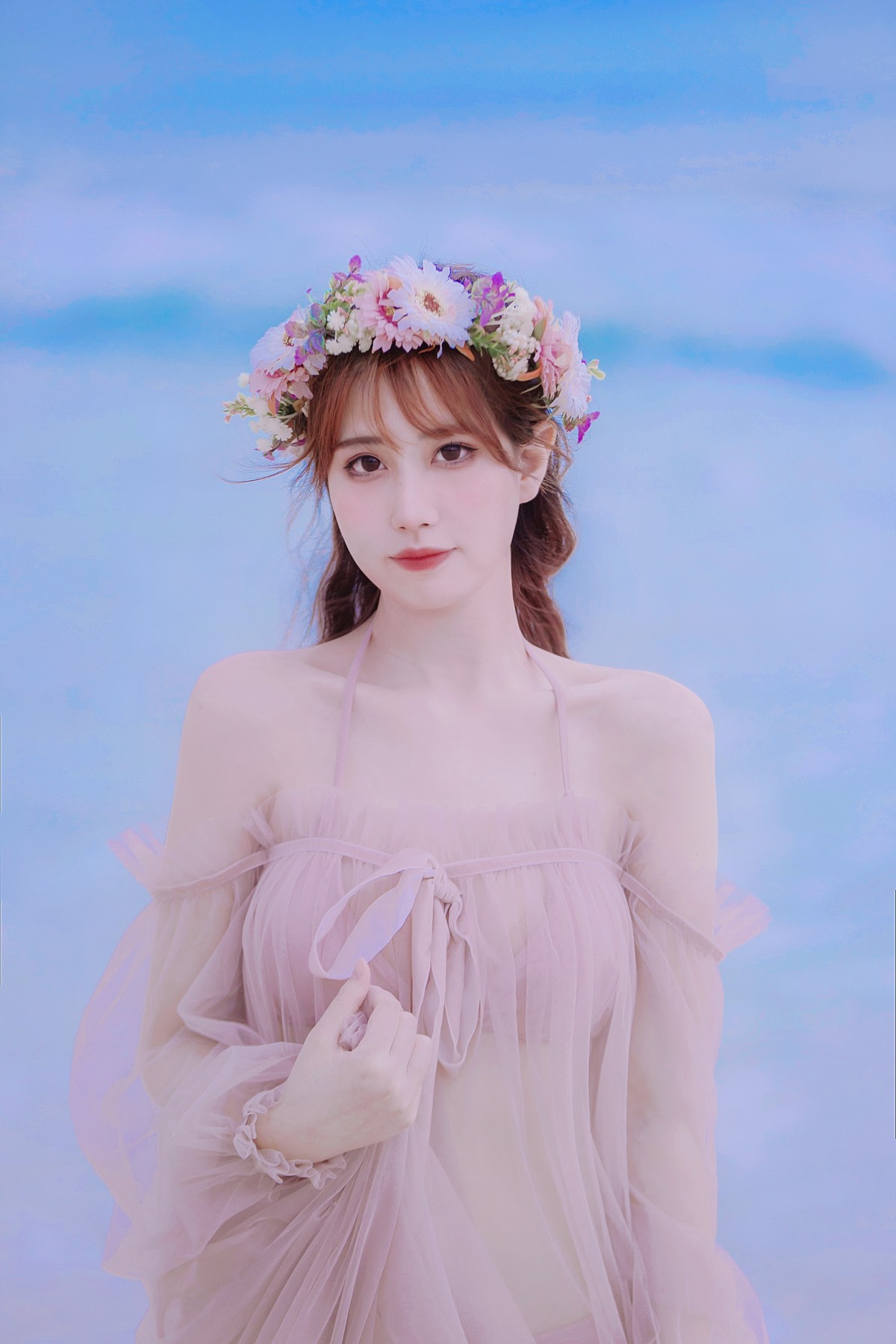 xgyw.top_次元少女念雪ww白桃汽水主题户外沙滩性感粉色比基尼秀完美身材迷人诱惑写真42P