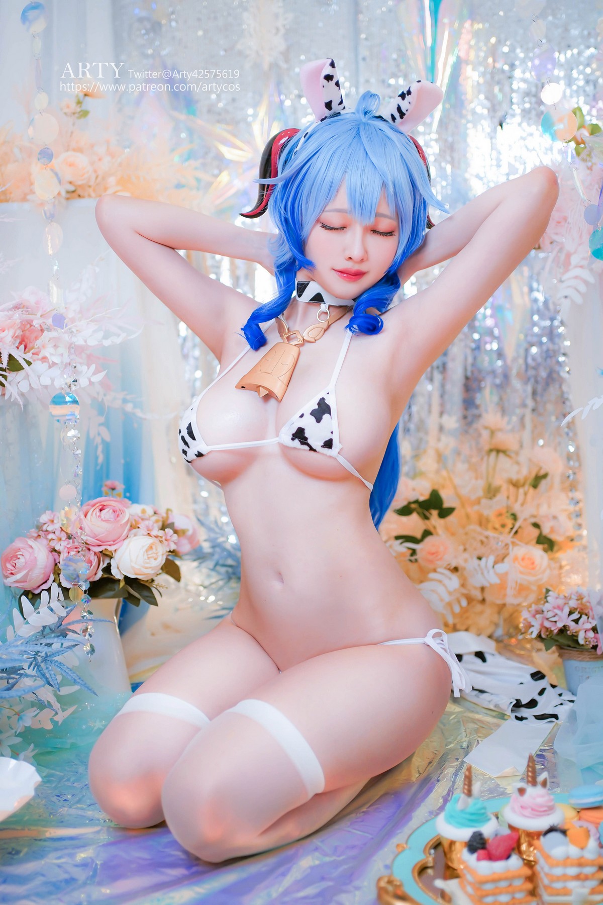 xgyw.top_Coser妹子Arty Huang-Genshin Ganyu主题私房性感紫色连体衣秀丰满身材诱惑写真57P