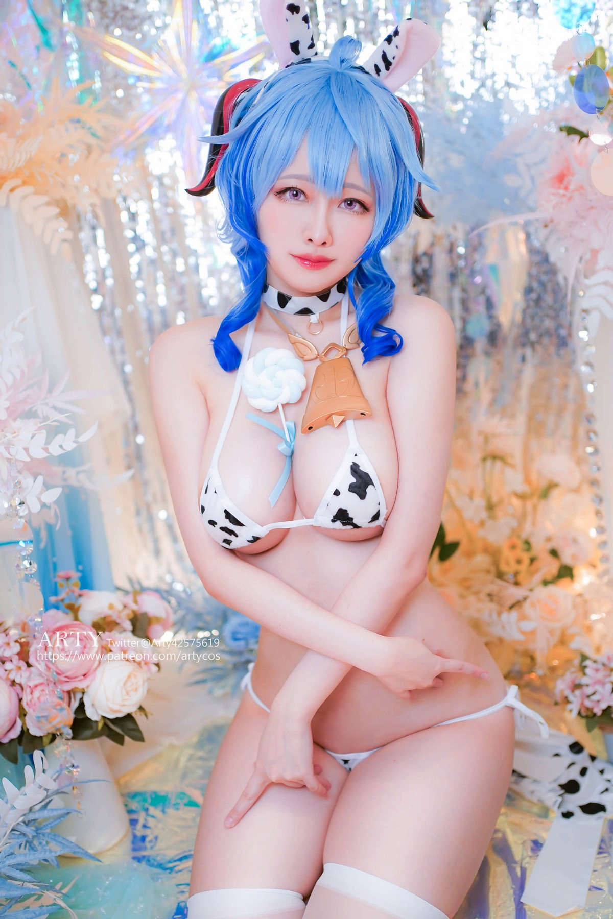 xgyw.top_Coser妹子Arty Huang-Genshin Ganyu主题私房性感紫色连体衣秀丰满身材诱惑写真57P