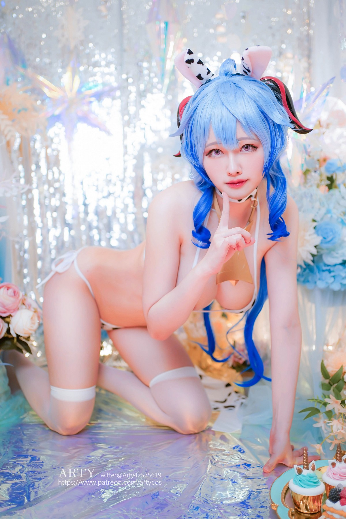 xgyw.top_Coser妹子Arty Huang-Genshin Ganyu主题私房性感紫色连体衣秀丰满身材诱惑写真57P