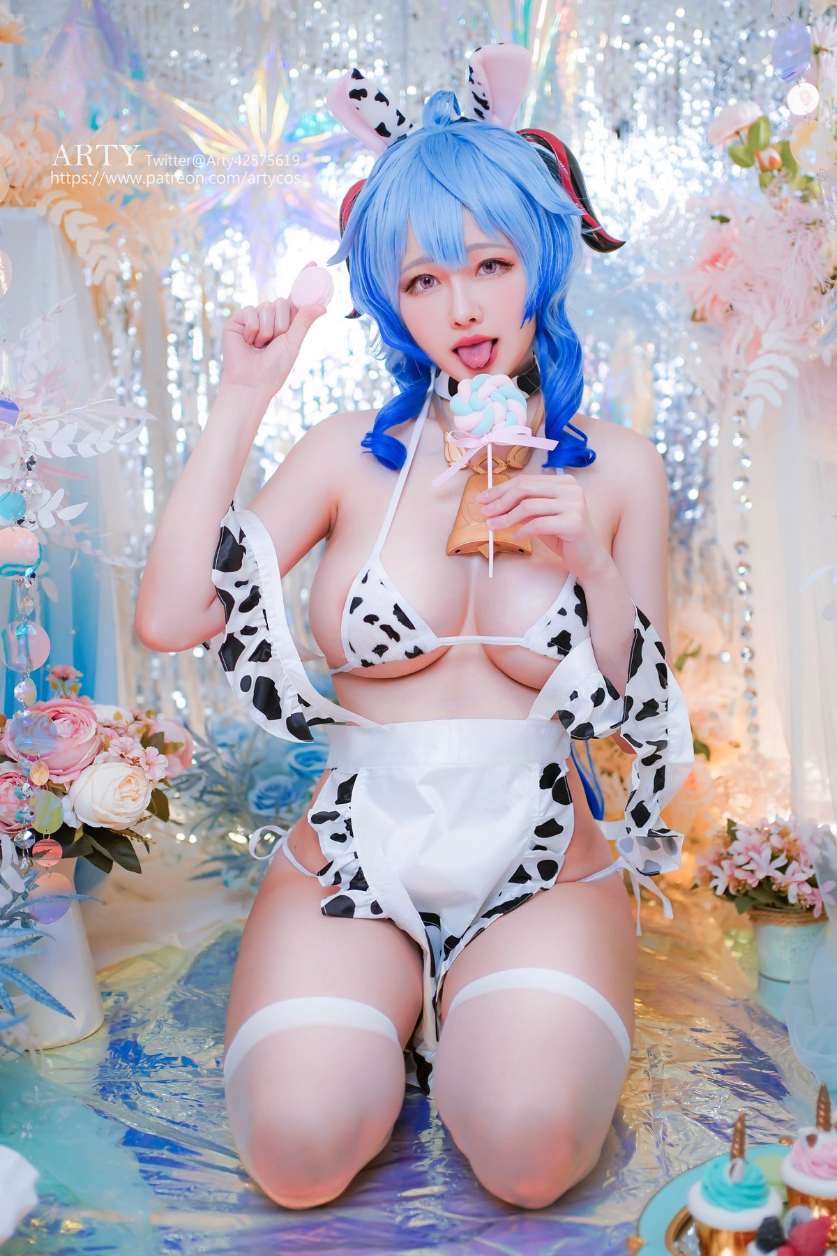 xgyw.top_Coser妹子Arty Huang-Genshin Ganyu主题私房性感紫色连体衣秀丰满身材诱惑写真57P