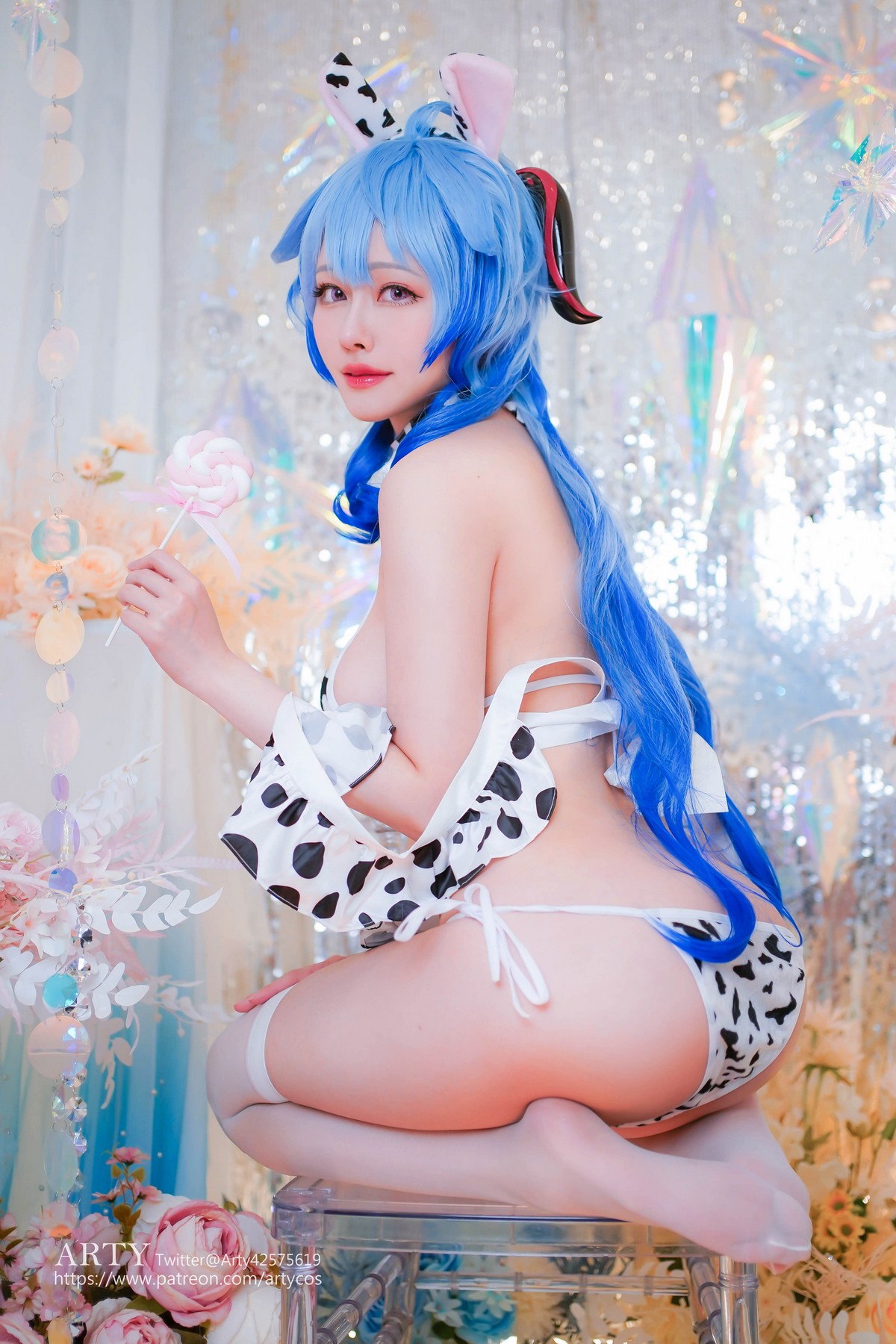 xgyw.top_Coser妹子Arty Huang-Genshin Ganyu主题私房性感紫色连体衣秀丰满身材诱惑写真57P
