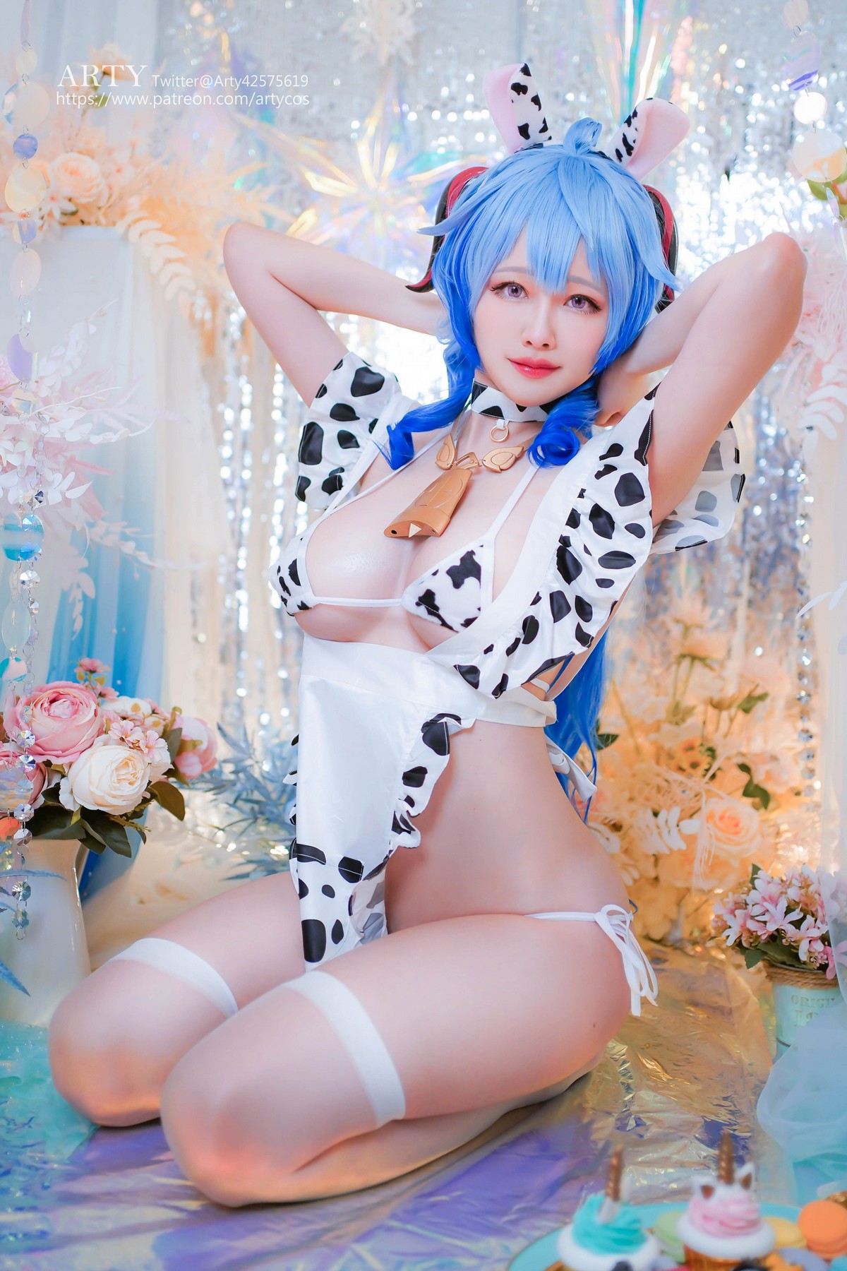 xgyw.top_Coser妹子Arty Huang-Genshin Ganyu主题私房性感紫色连体衣秀丰满身材诱惑写真57P