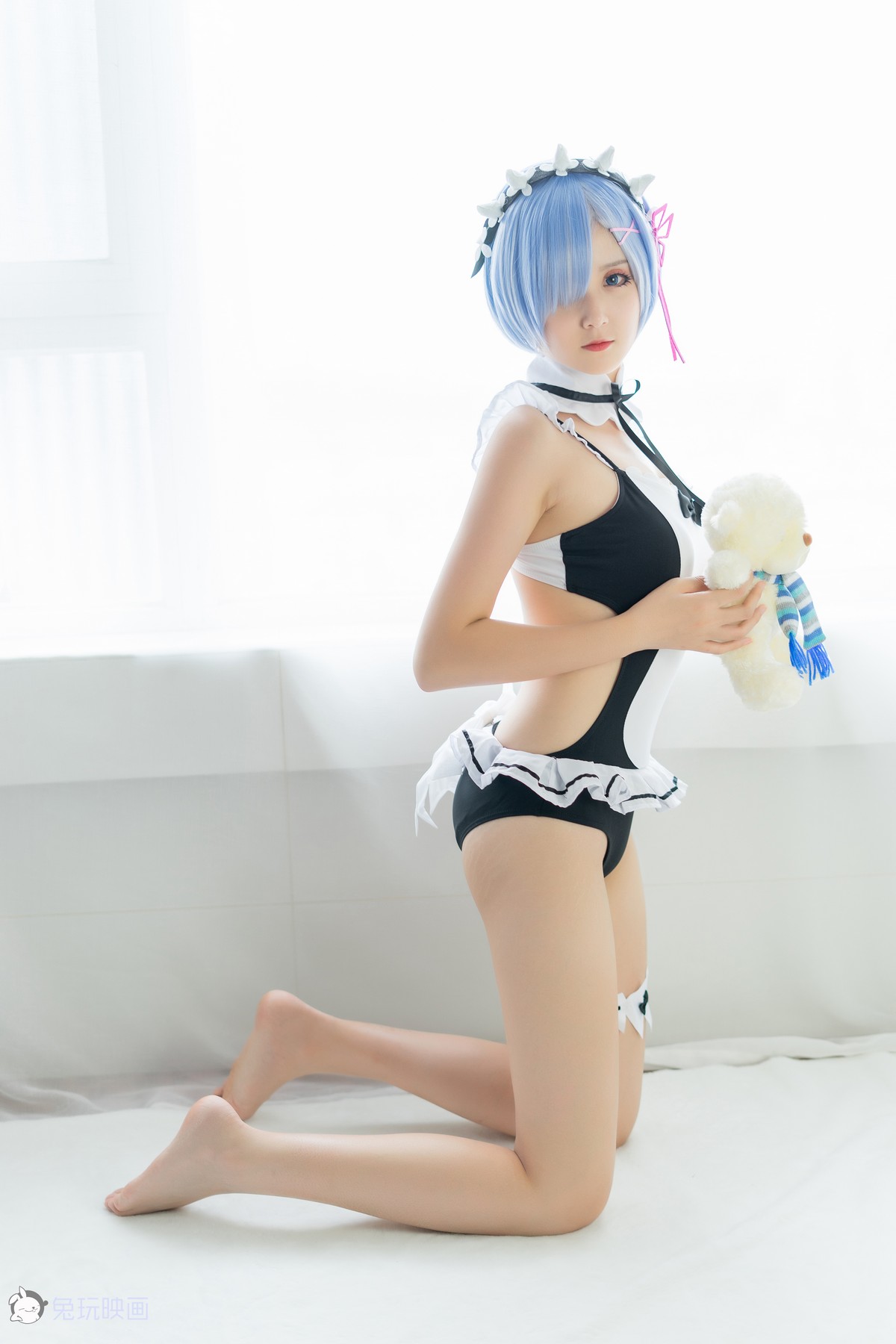 xgyw.top_Coser美女Akisoso秋楚楚蕾姆夏日泳装主题私房性感连体泳装秀完美身材诱惑写真46P