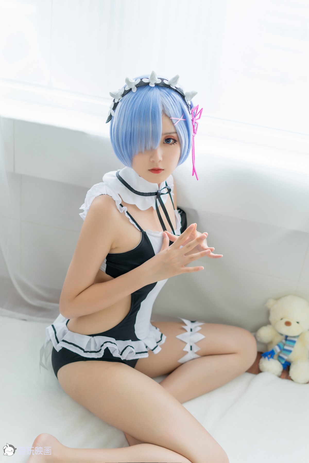 xgyw.top_Coser美女Akisoso秋楚楚蕾姆夏日泳装主题私房性感连体泳装秀完美身材诱惑写真46P