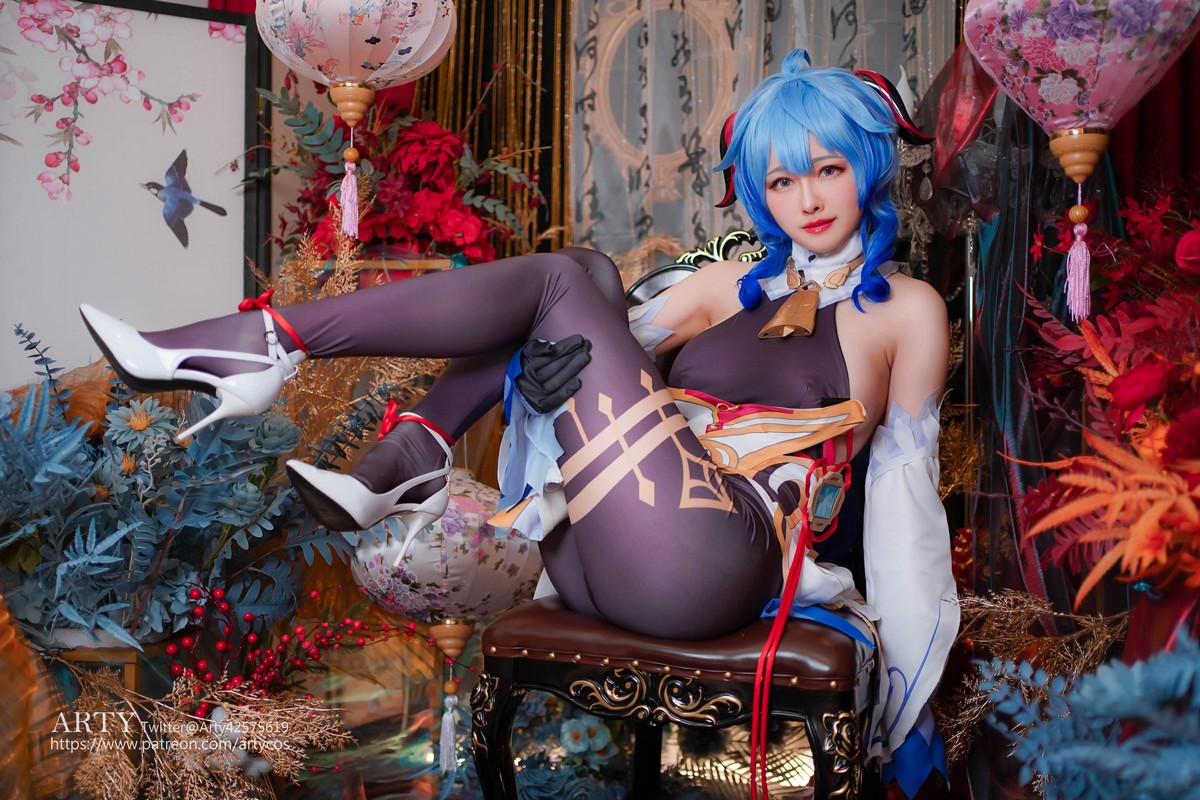 xgyw.top_Coser妹子Arty Huang-Genshin Ganyu主题私房性感紫色连体衣秀丰满身材诱惑写真57P
