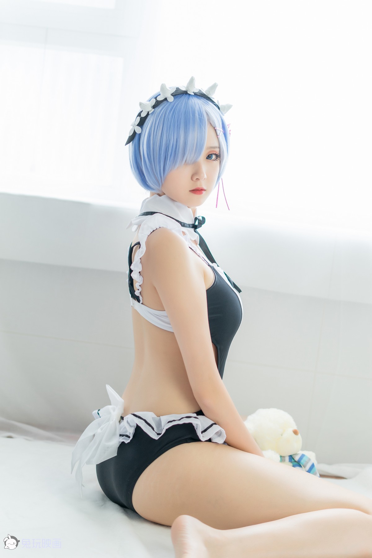xgyw.top_Coser美女Akisoso秋楚楚蕾姆夏日泳装主题私房性感连体泳装秀完美身材诱惑写真46P