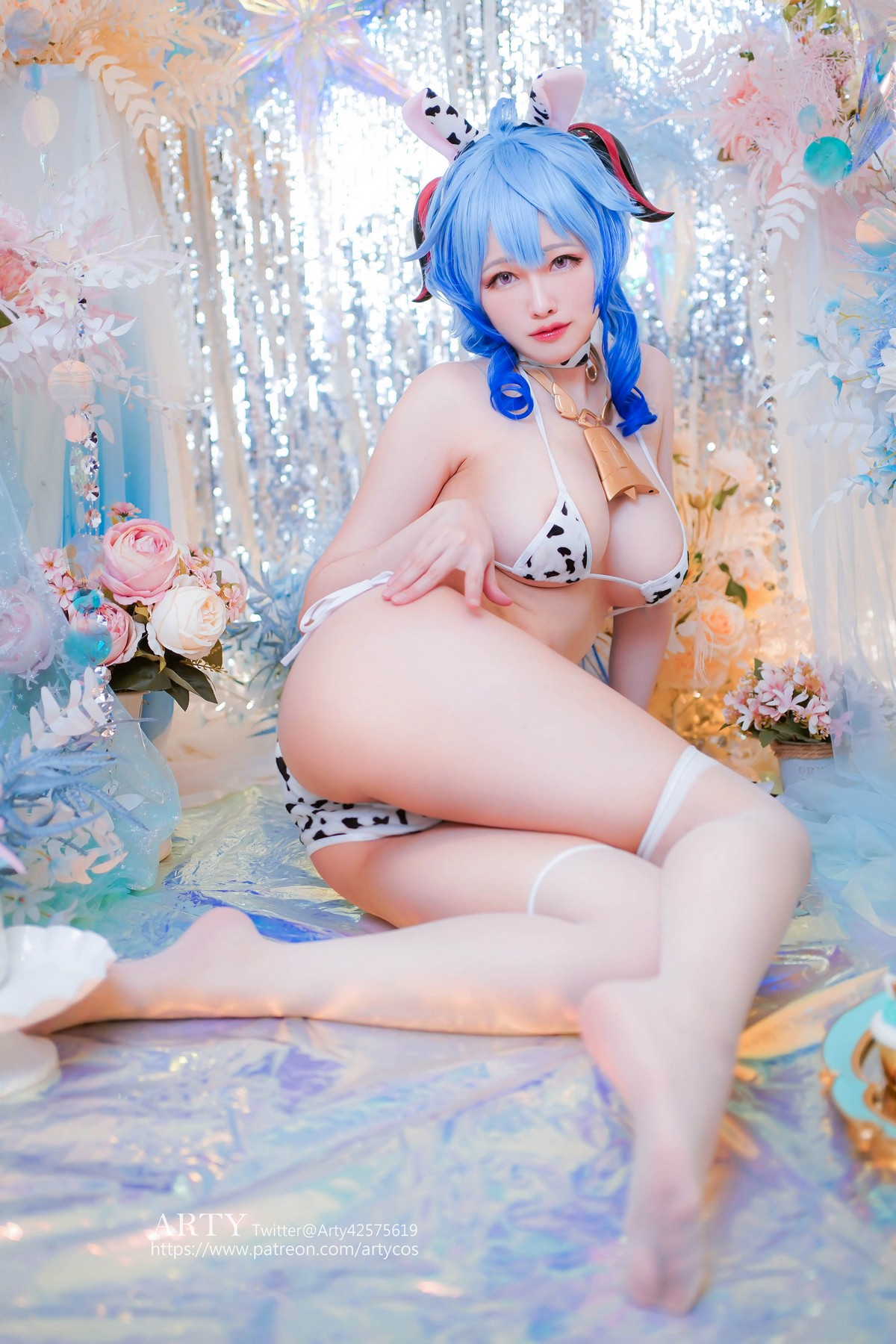 xgyw.top_Coser妹子Arty Huang-Genshin Ganyu主题私房性感紫色连体衣秀丰满身材诱惑写真57P