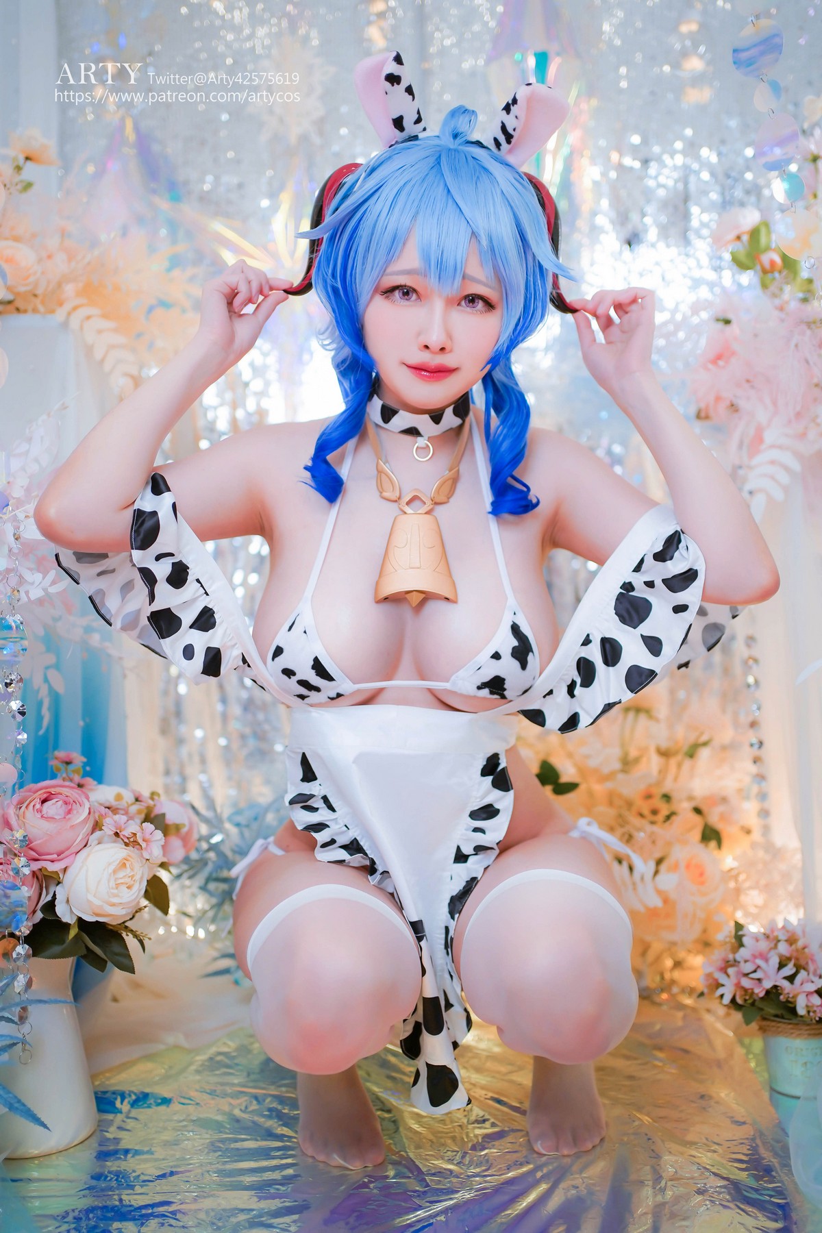 xgyw.top_Coser妹子Arty Huang-Genshin Ganyu主题私房性感紫色连体衣秀丰满身材诱惑写真57P