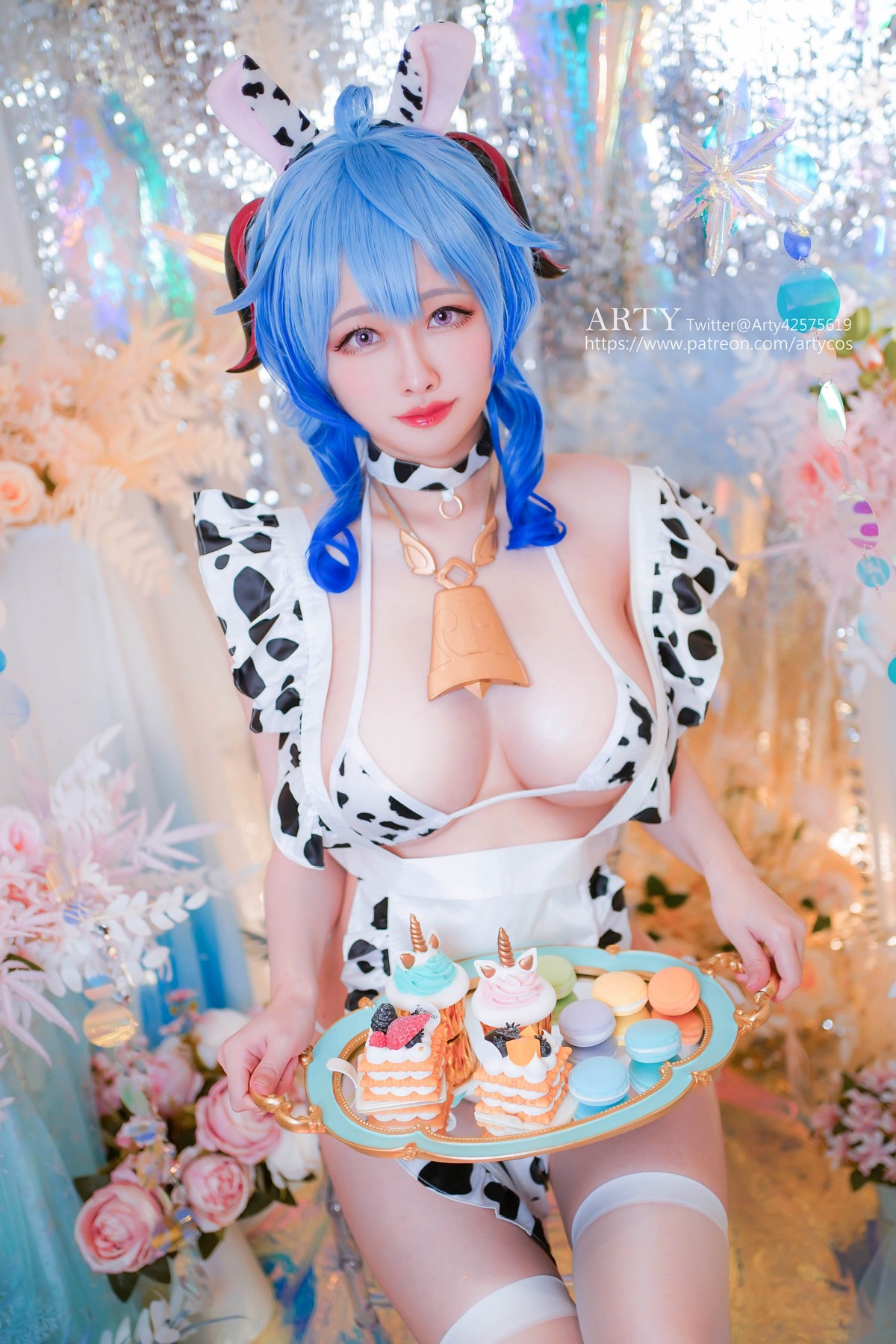 xgyw.top_Coser妹子Arty Huang-Genshin Ganyu主题私房性感紫色连体衣秀丰满身材诱惑写真57P