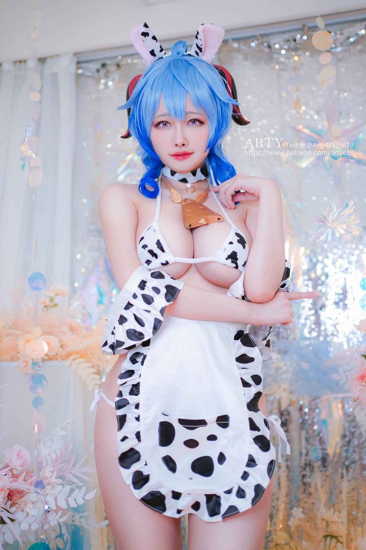 xgyw.top_Coser妹子Arty Huang-Genshin Ganyu主题私房性感紫色连体衣秀丰满身材诱惑写真57P