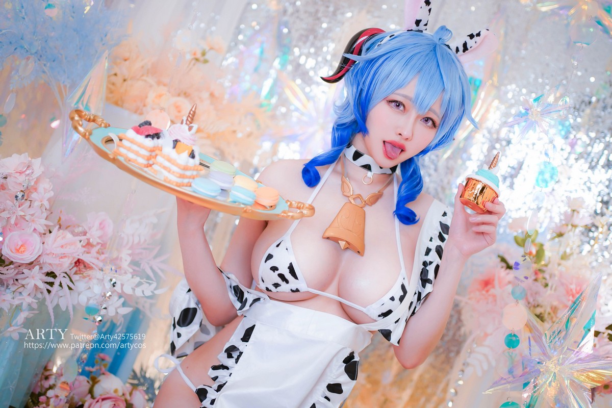 xgyw.top_Coser妹子Arty Huang-Genshin Ganyu主题私房性感紫色连体衣秀丰满身材诱惑写真57P