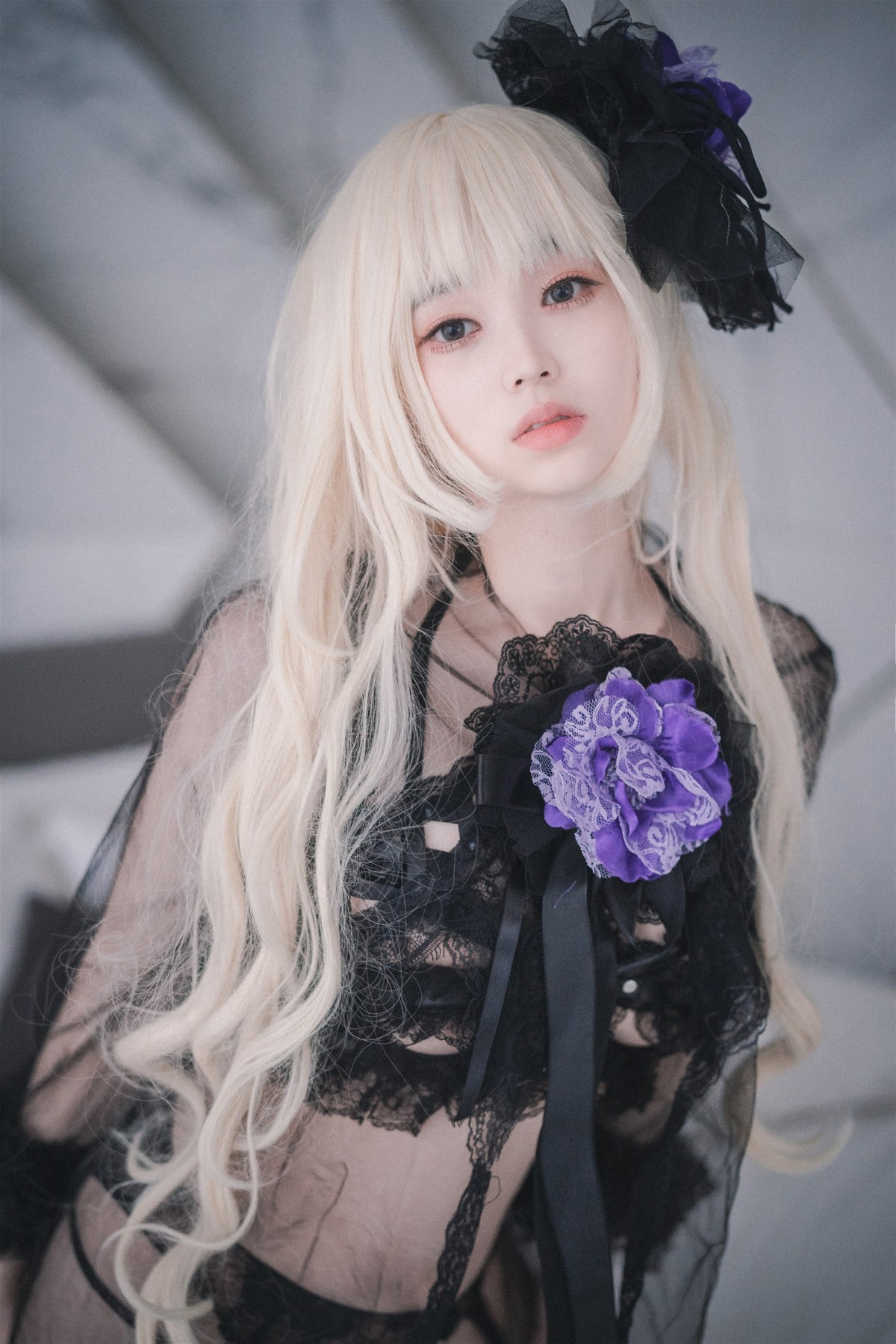 xgyw.top_[DJAWA]No.195_BamBi_Rita the Paradise Expulsion主题黑色内衣配蕾丝吊袜诱惑写真82P