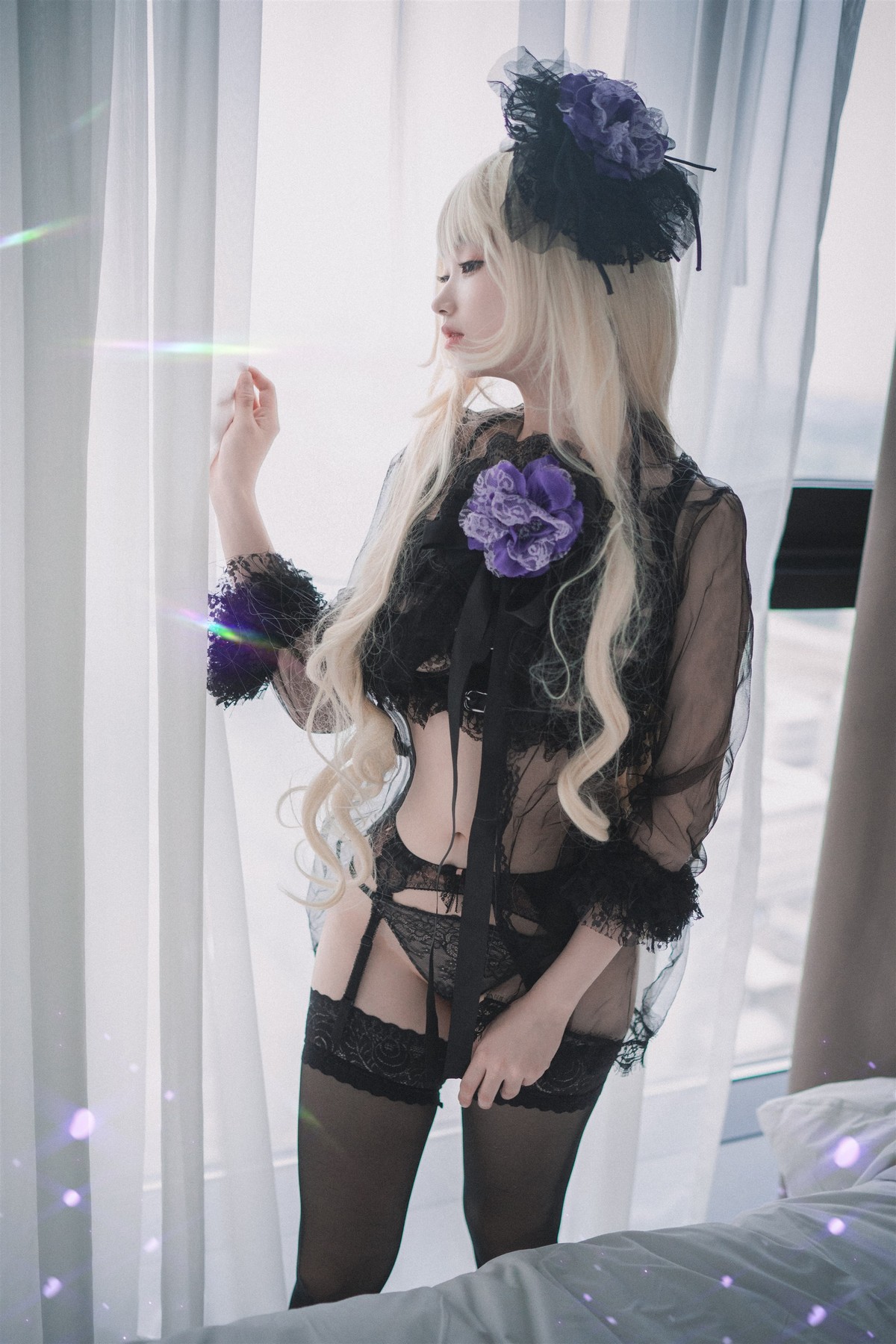 xgyw.top_[DJAWA]No.195_BamBi_Rita the Paradise Expulsion主题黑色内衣配蕾丝吊袜诱惑写真82P